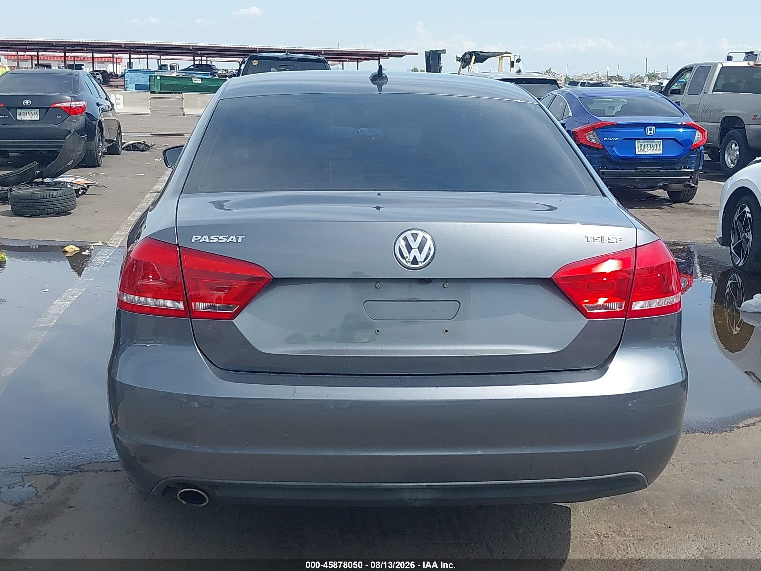 2014 Volkswagen Passat 1.8t Se Gray vin: 1VWBT7A35EC092971