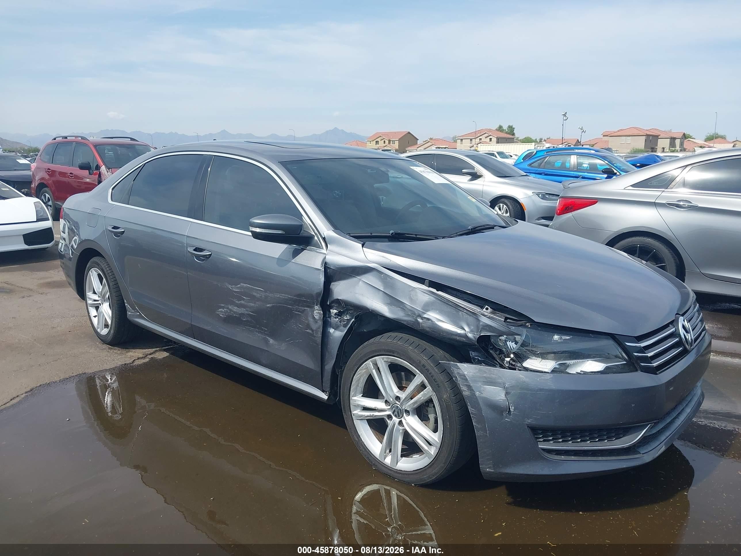2014 Volkswagen Passat 1.8t Se Gray vin: 1VWBT7A35EC092971