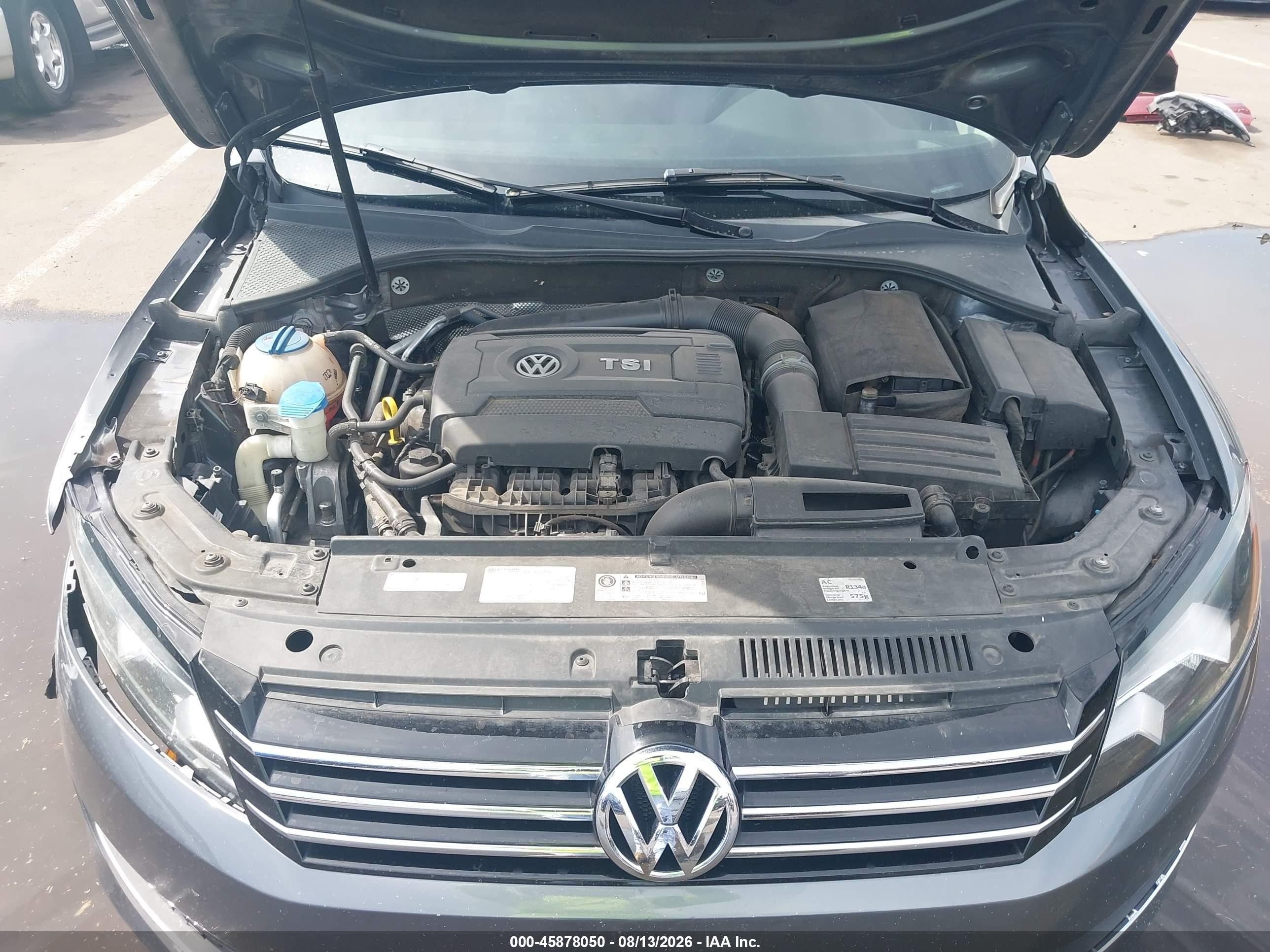 2014 Volkswagen Passat 1.8t Se Gray vin: 1VWBT7A35EC092971