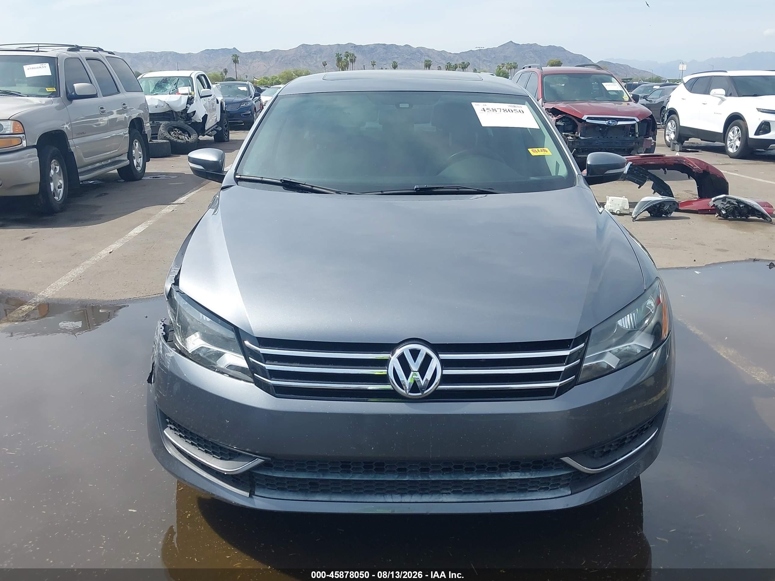 2014 Volkswagen Passat 1.8t Se Gray vin: 1VWBT7A35EC092971