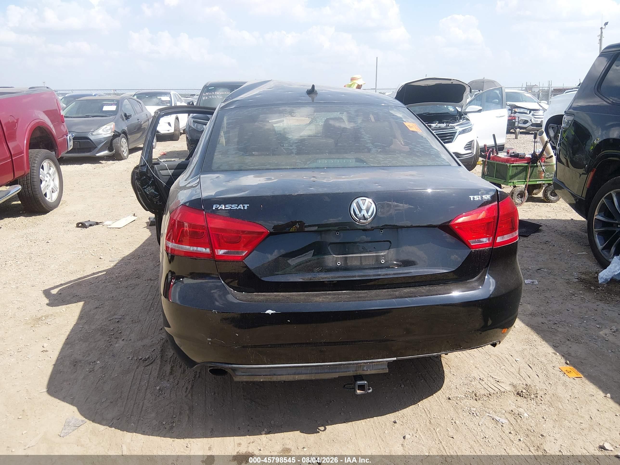 2015 Volkswagen Passat 1.8t Se Black vin: 1VWBT7A35FC029340