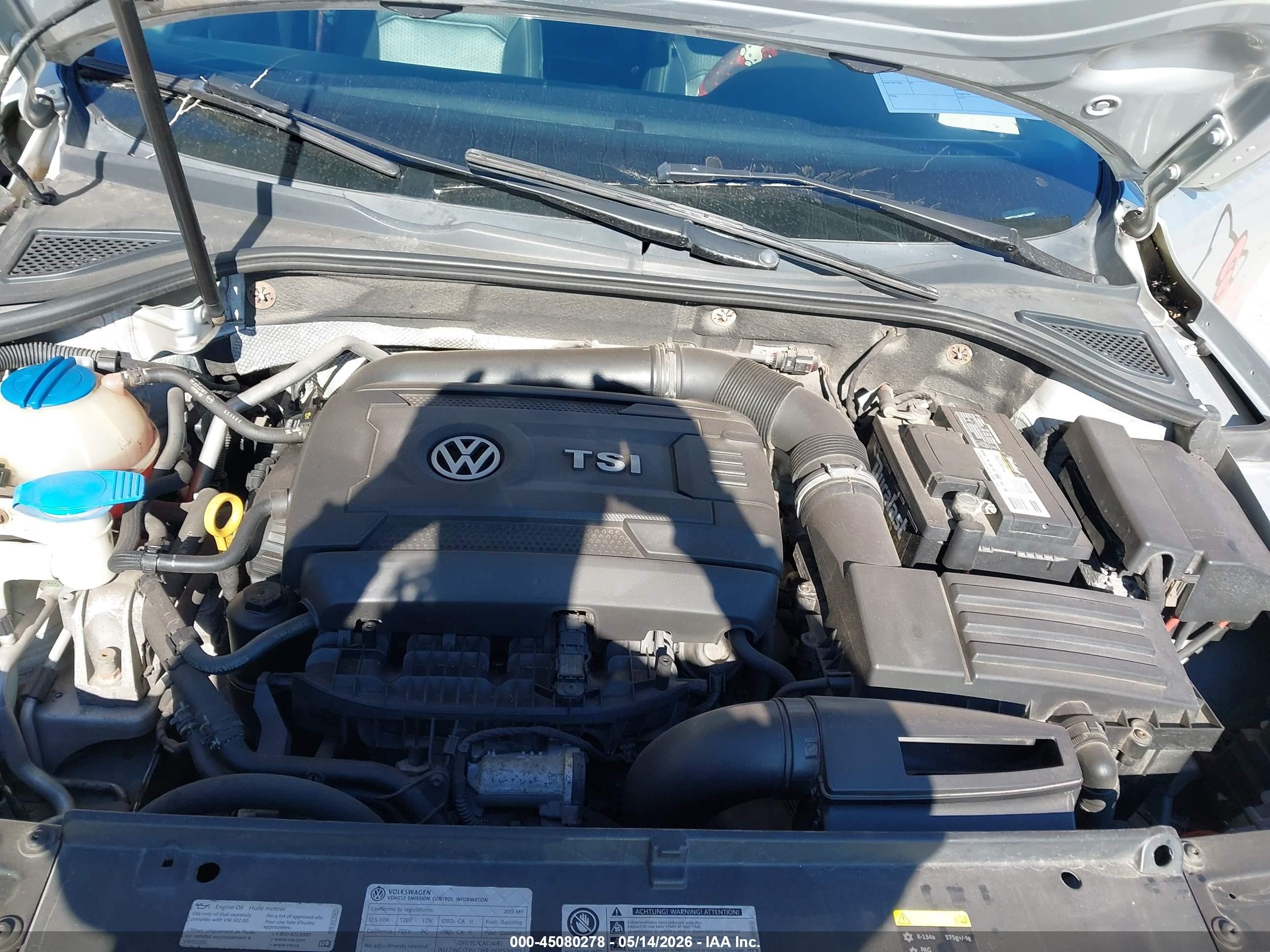 2015 Volkswagen Passat 1.8t Se Gray vin: 1VWBT7A35FC048437