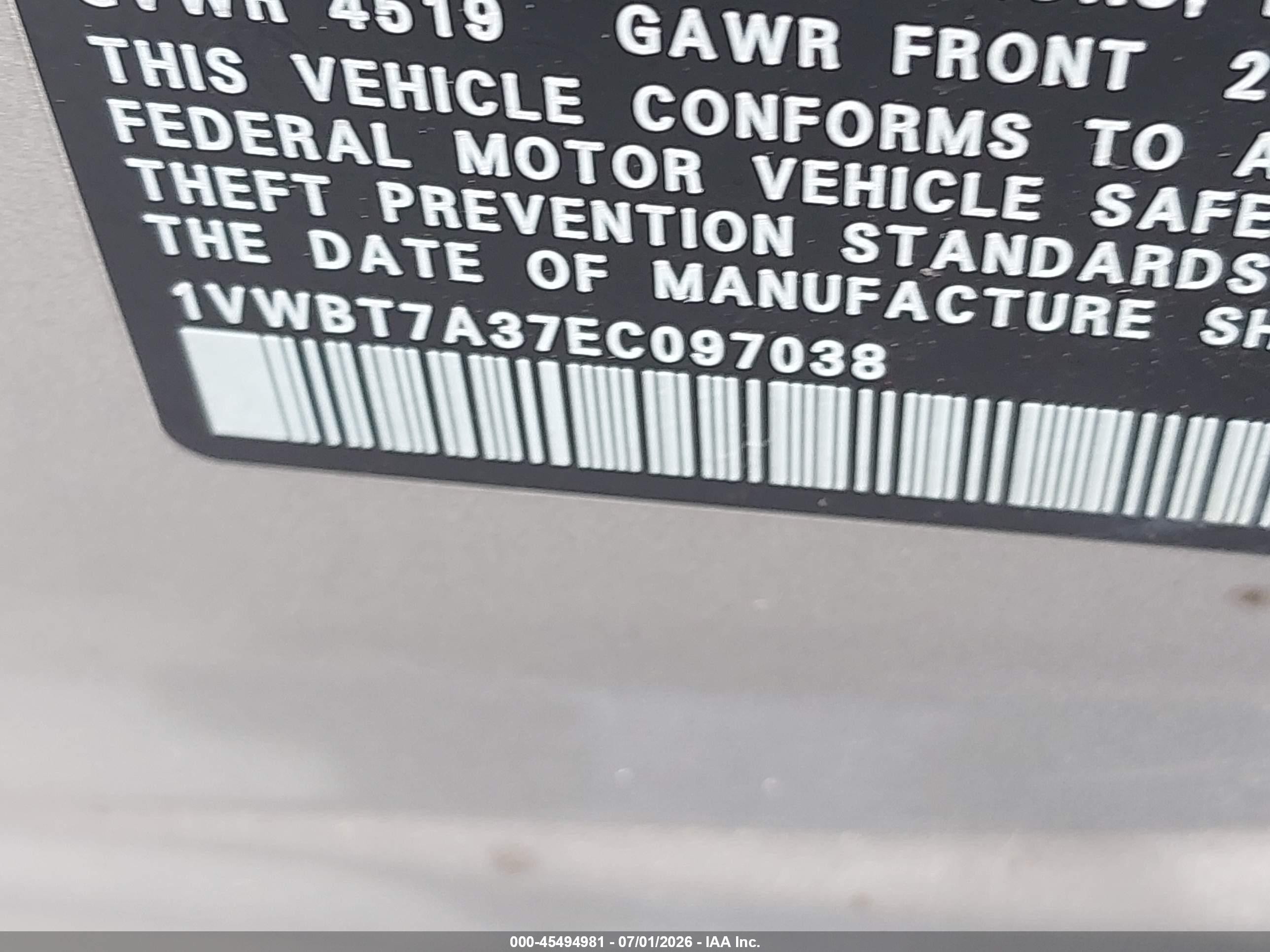2014 Volkswagen Passat 1.8t Se Silver vin: 1VWBT7A37EC097038
