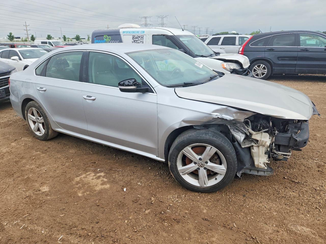 2014 Volkswagen Passat Se Silver vin: 1VWBT7A38EC118205