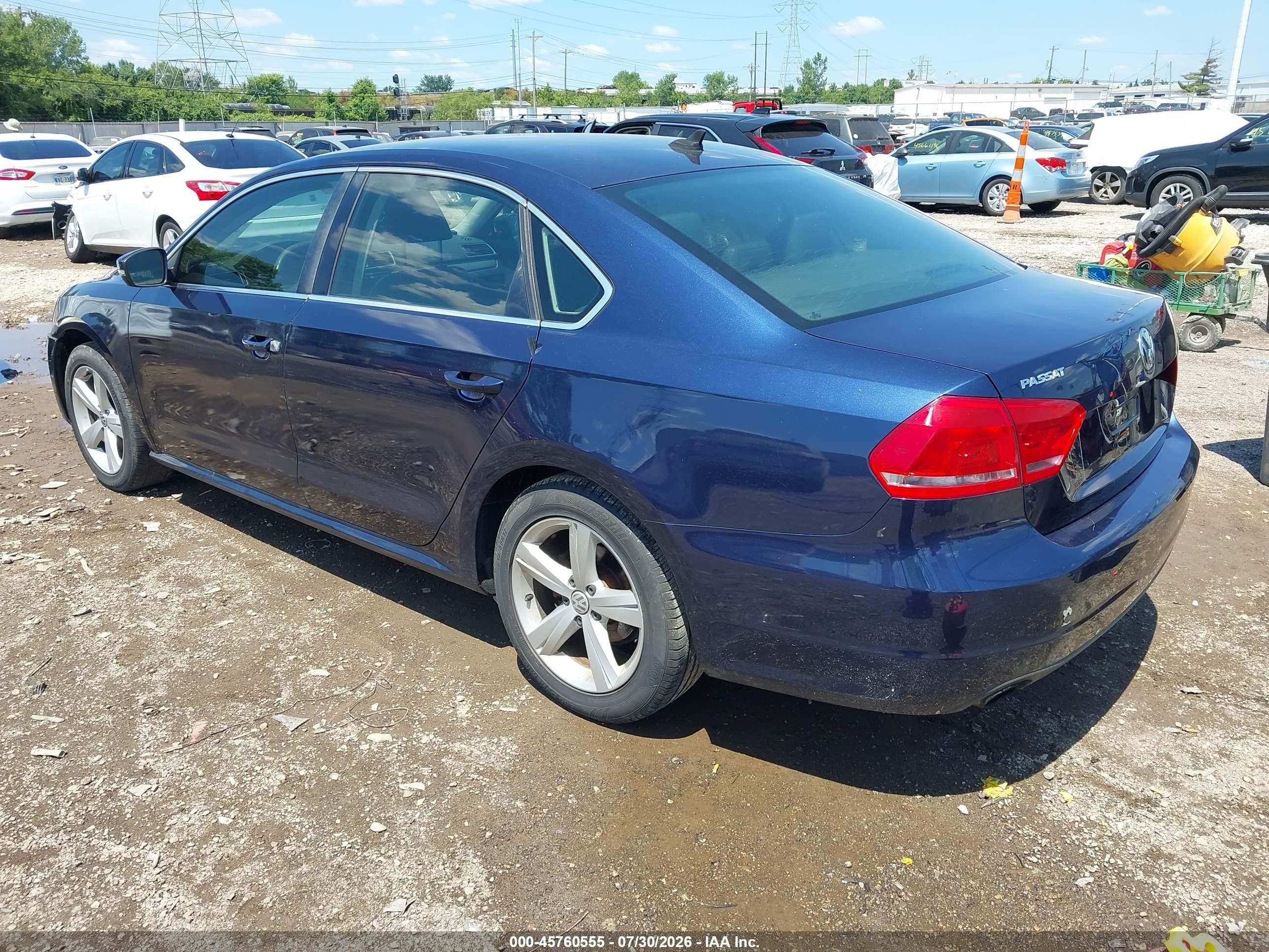 2015 Volkswagen Passat 1.8t Se Dark Blue vin: 1VWBT7A38FC028022