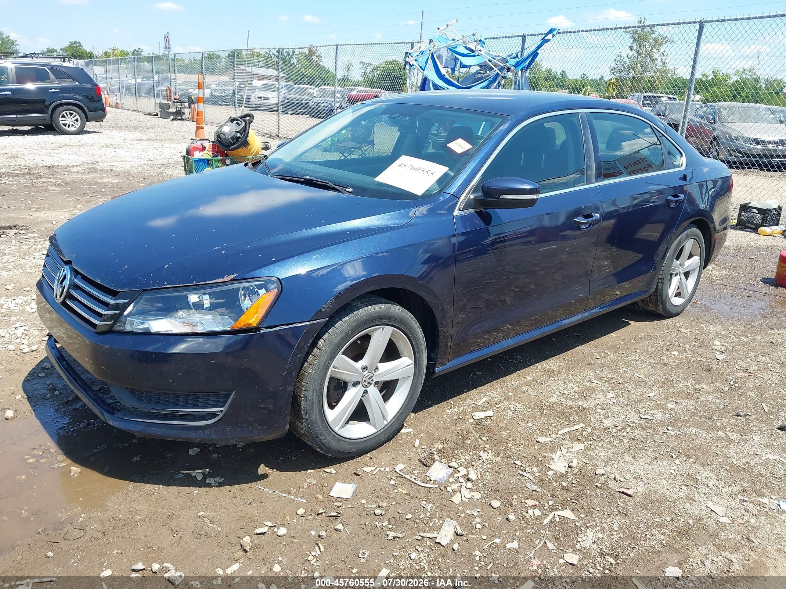 2015 Volkswagen Passat 1.8t Se Dark Blue vin: 1VWBT7A38FC028022