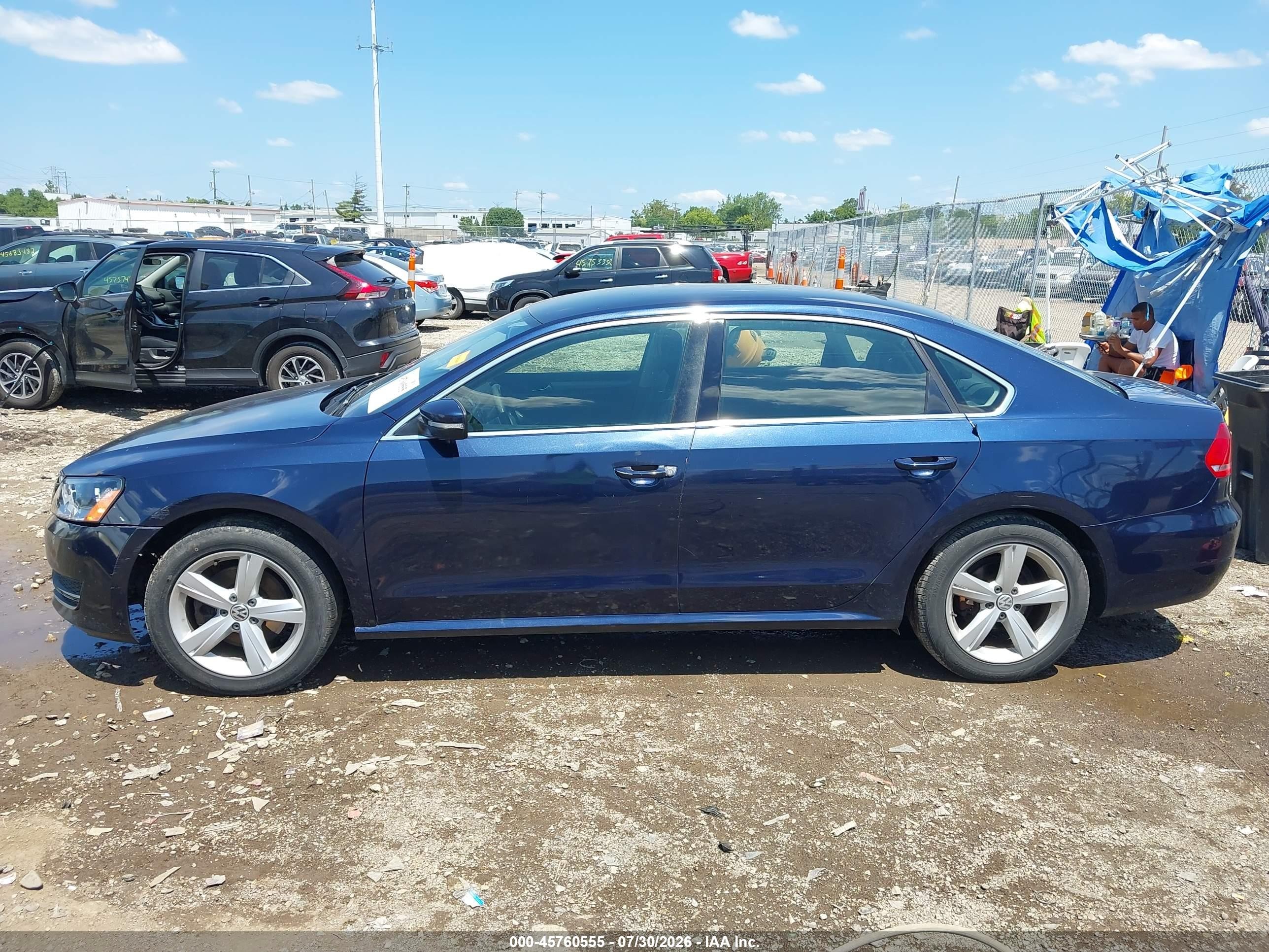 2015 Volkswagen Passat 1.8t Se Dark Blue vin: 1VWBT7A38FC028022