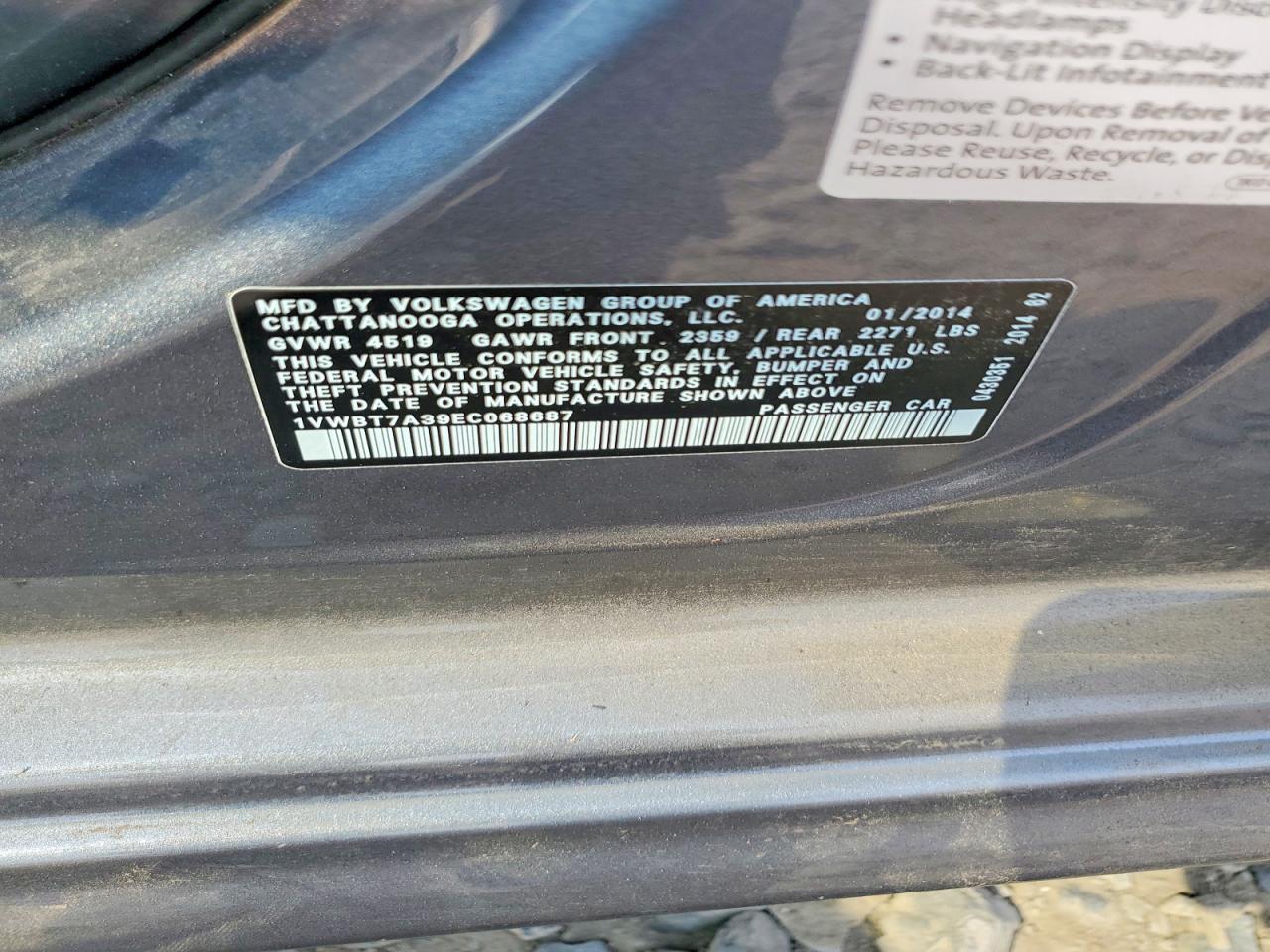 2014 Volkswagen Passat Se Silver vin: 1VWBT7A39EC068687