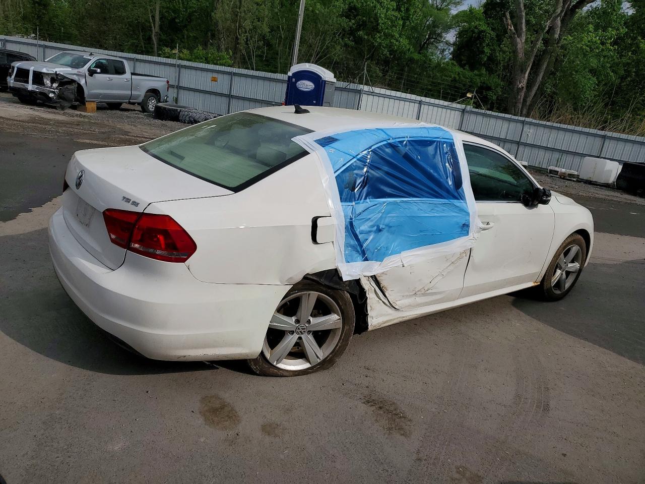 2014 Volkswagen Passat Se White vin: 1VWBT7A3XEC102488