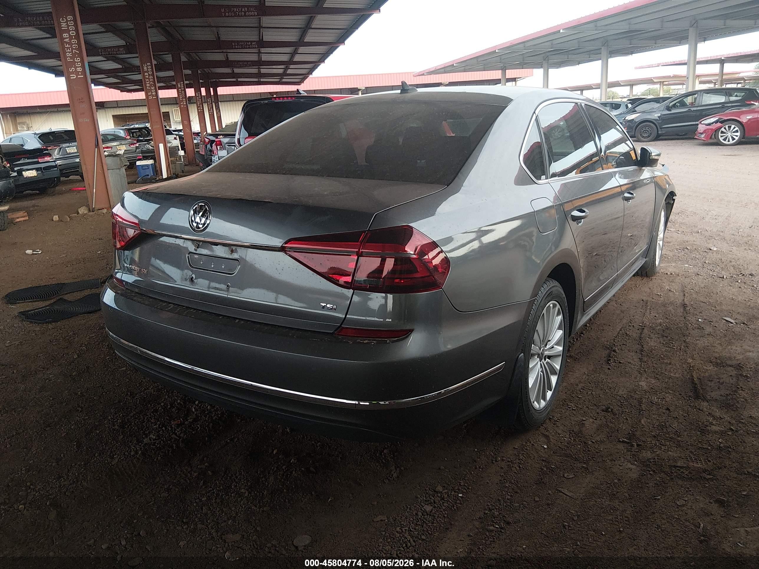 2017 Volkswagen Passat 1.8t Se Серый vin: 1VWBT7A3XHC018286