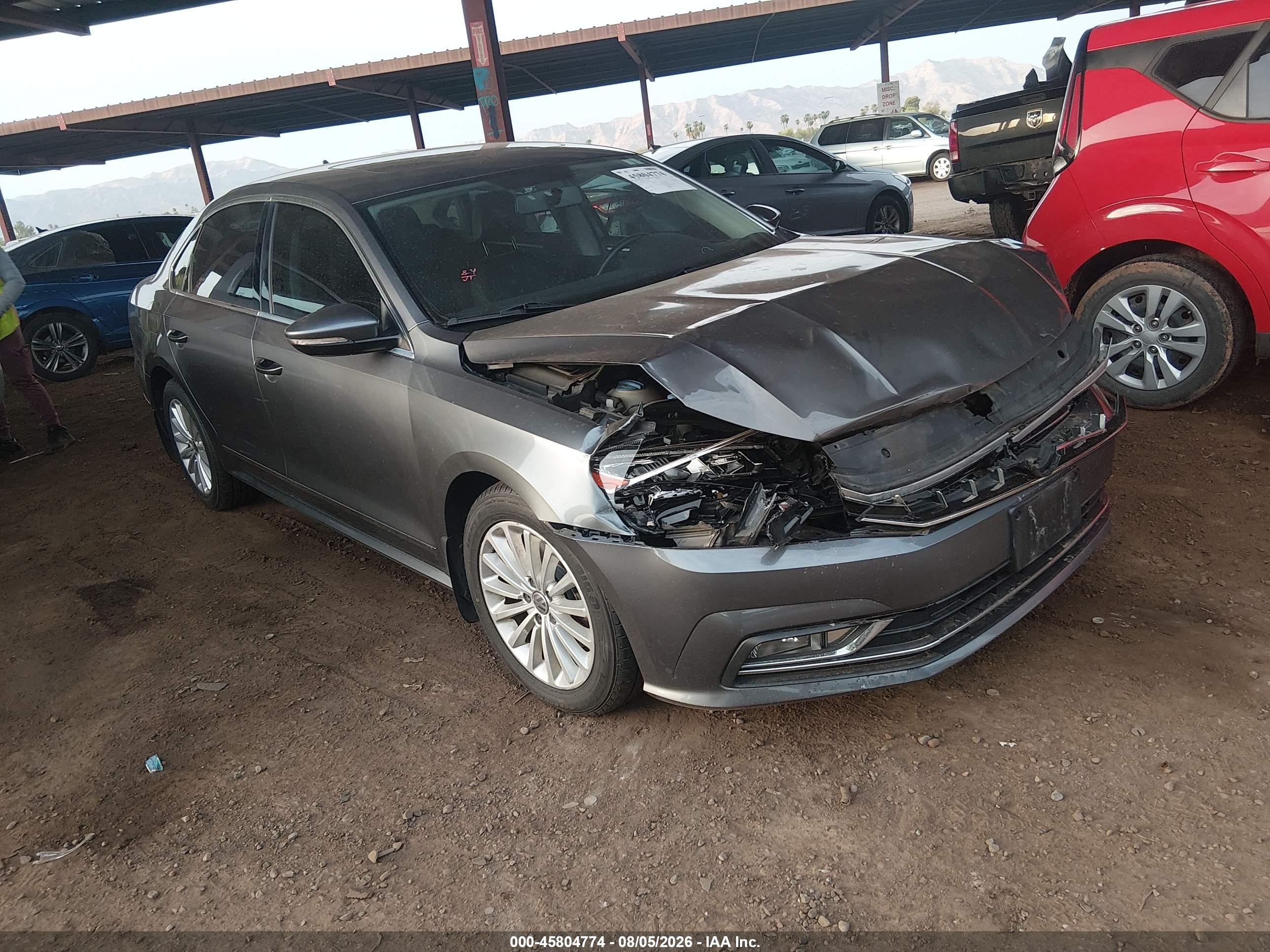 2017 Volkswagen Passat 1.8t Se Серый vin: 1VWBT7A3XHC018286