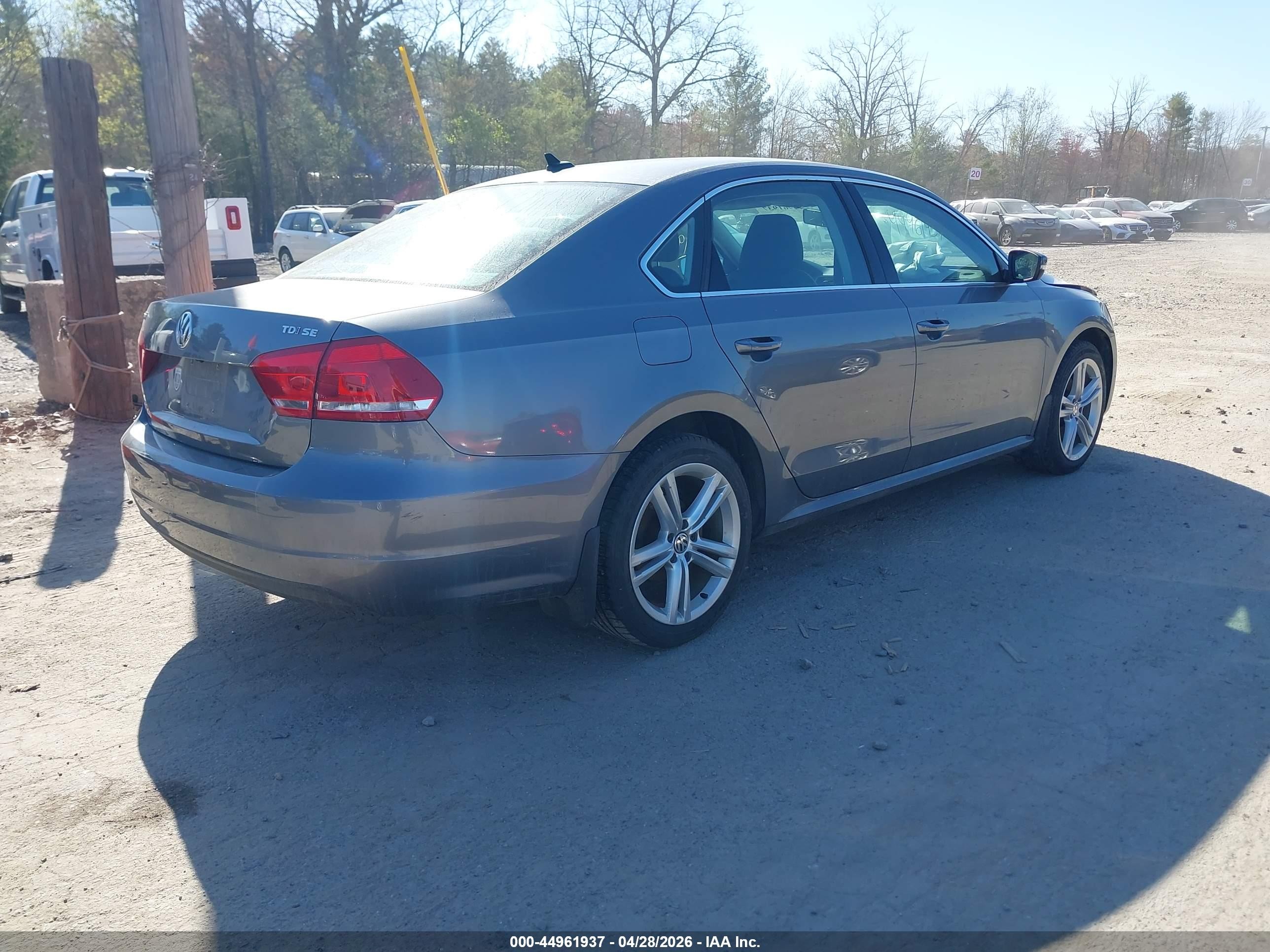 2015 Volkswagen Passat 2.0l Tdi Se Gray vin: 1VWBV7A31FC074611