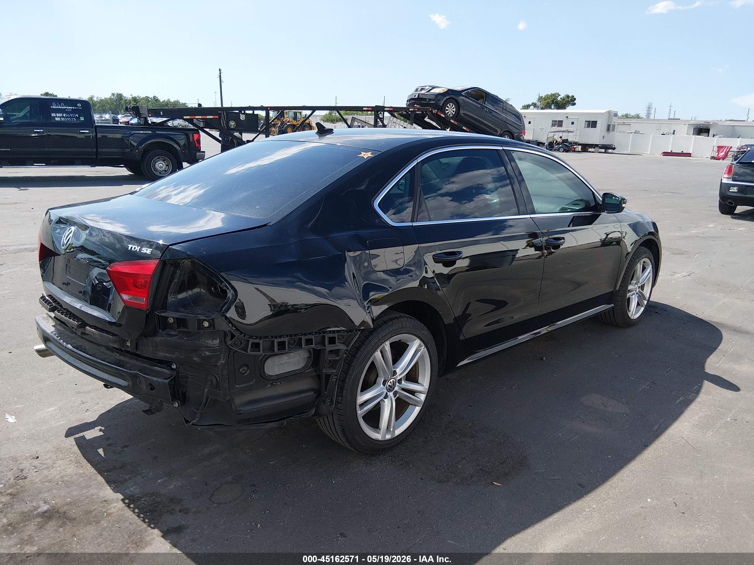 2015 Volkswagen Passat 2.0l Tdi Se Black vin: 1VWBV7A31FC088136