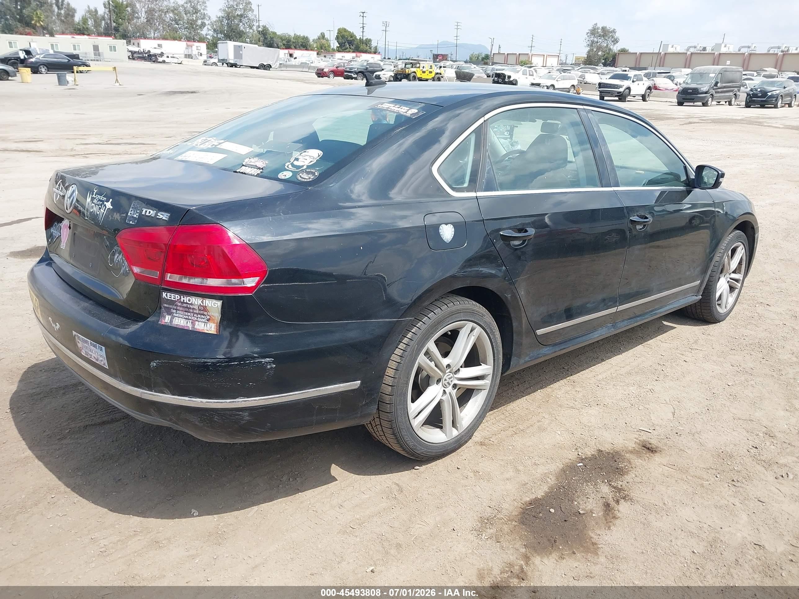 2015 Volkswagen Passat 2.0l Tdi Se Black vin: 1VWBV7A34FC036290