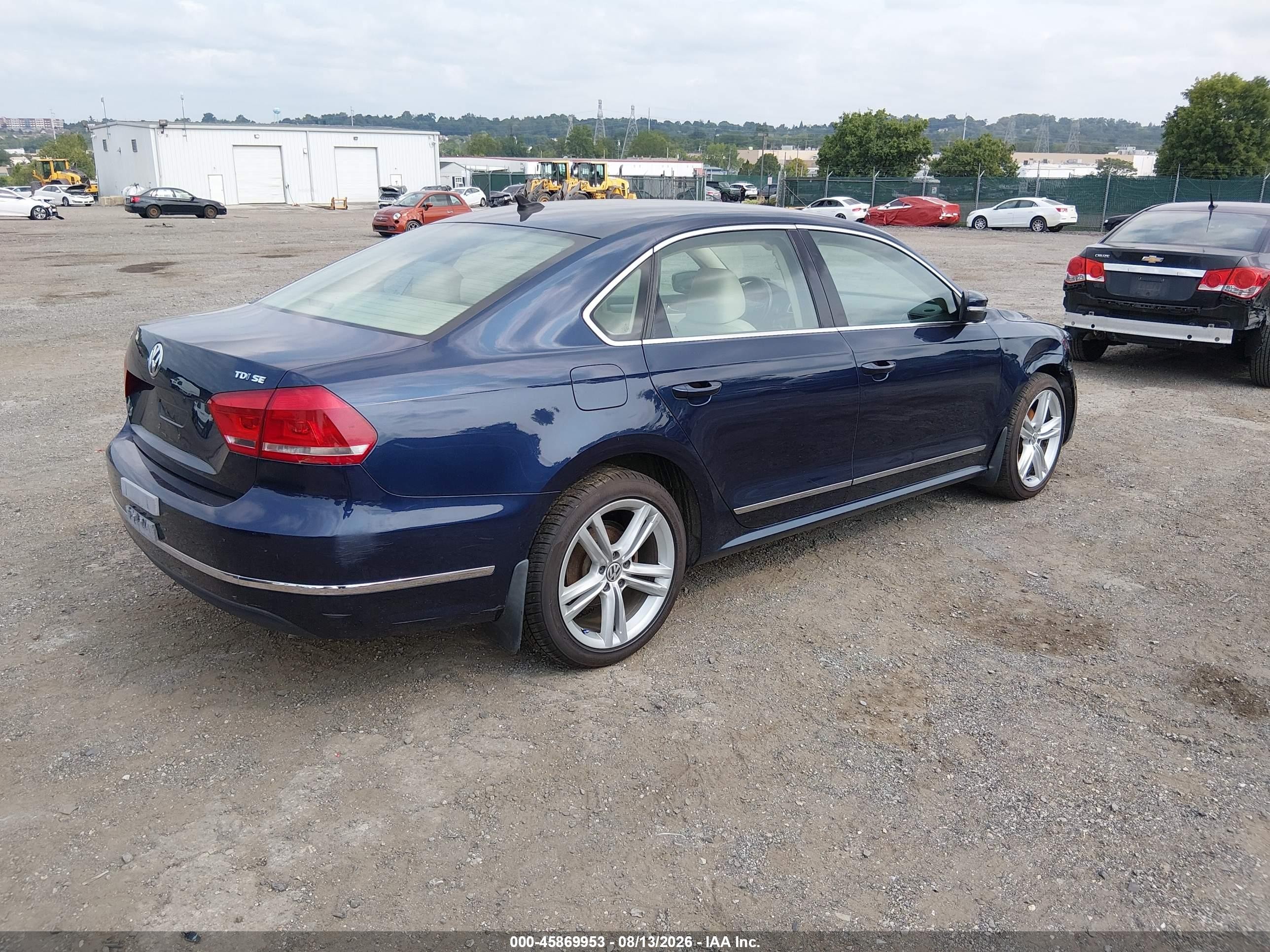 2015 Volkswagen Passat 2.0l Tdi Se Dark Blue vin: 1VWBV7A39FC079040