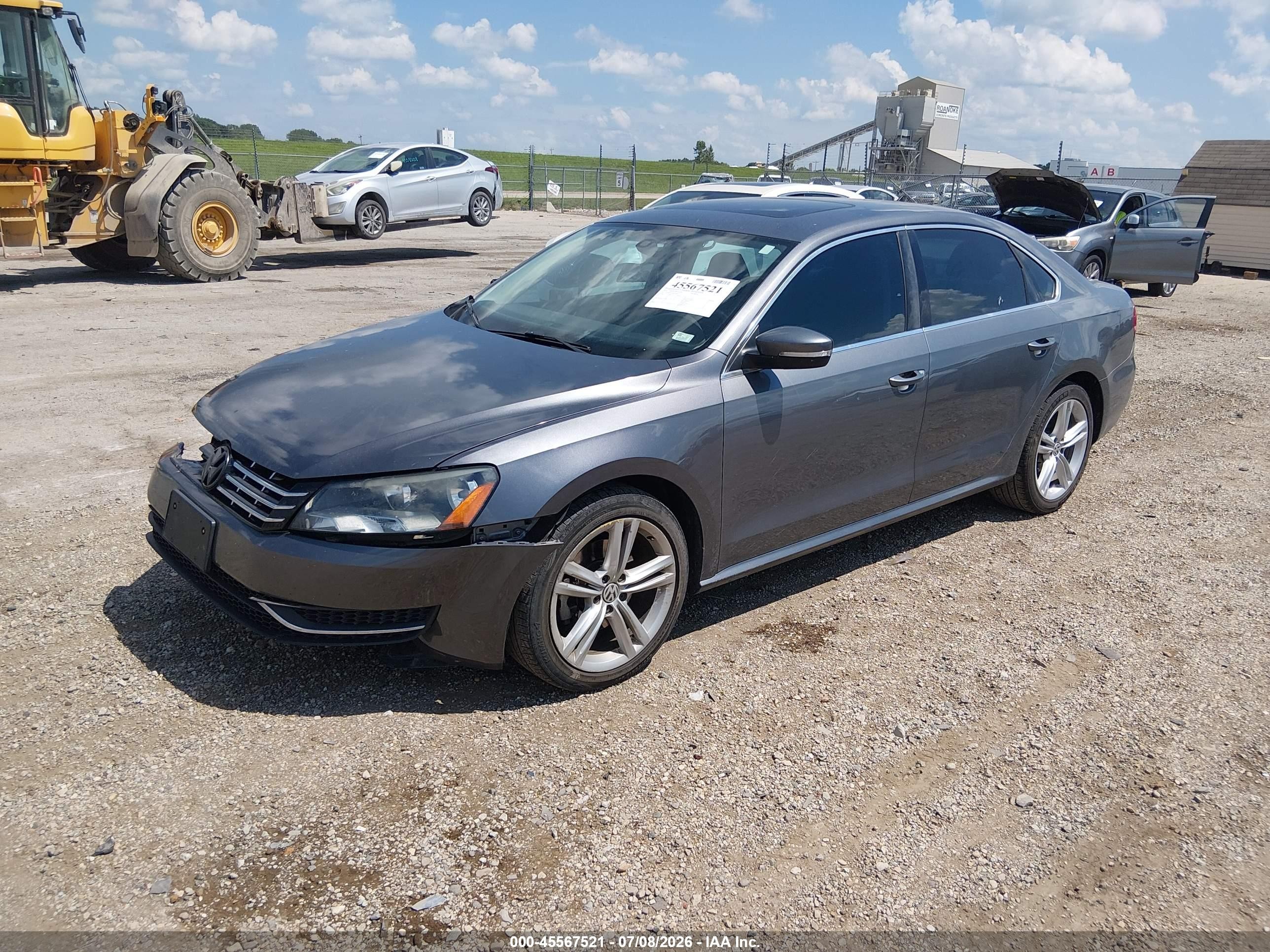 2015 Volkswagen Passat 2.0l Tdi Se Gray vin: 1VWBV7A3XFC076423