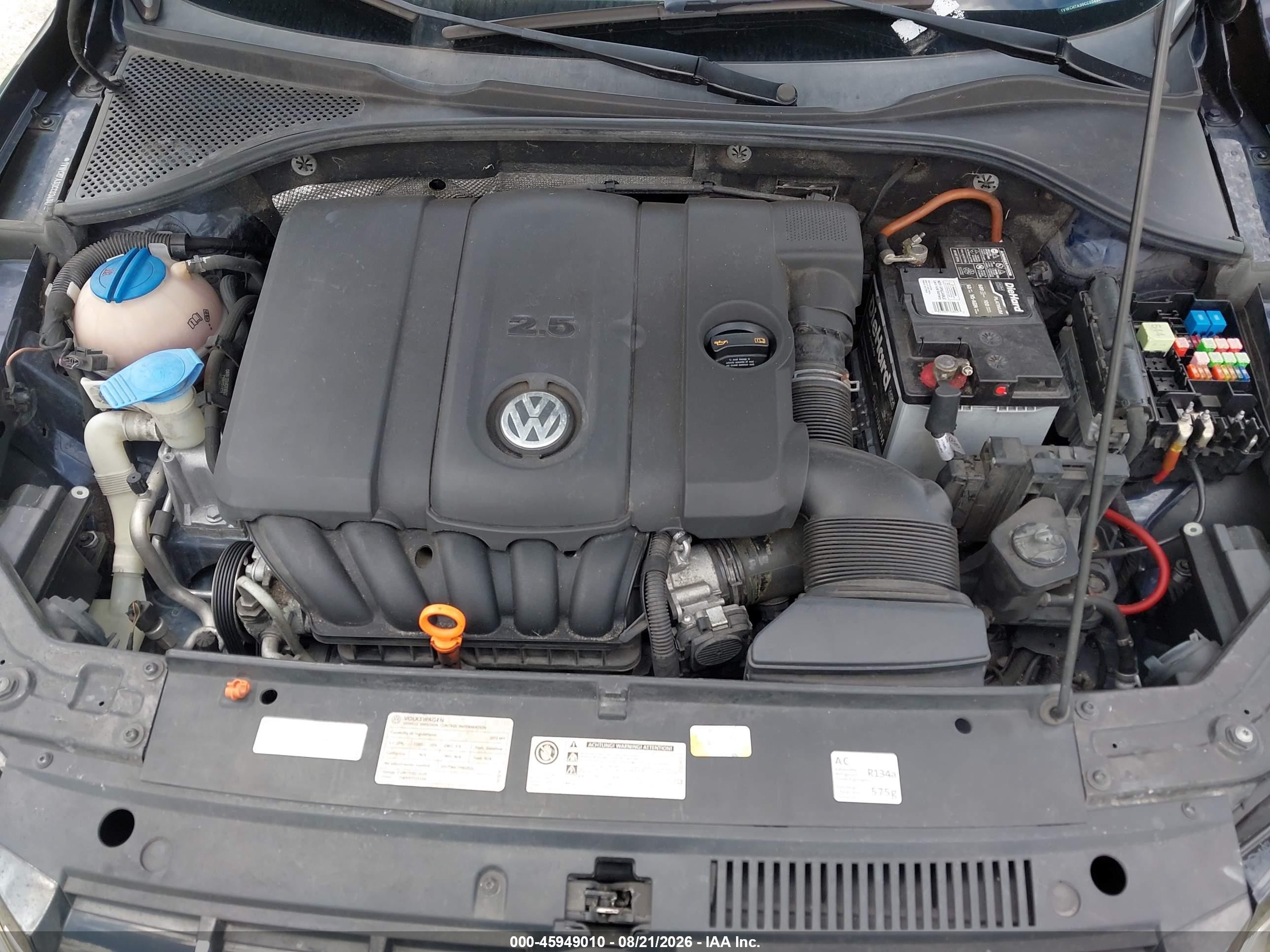 2012 Volkswagen Passat 2.5l Sel Dark Blue vin: 1VWCH7A30CC034947