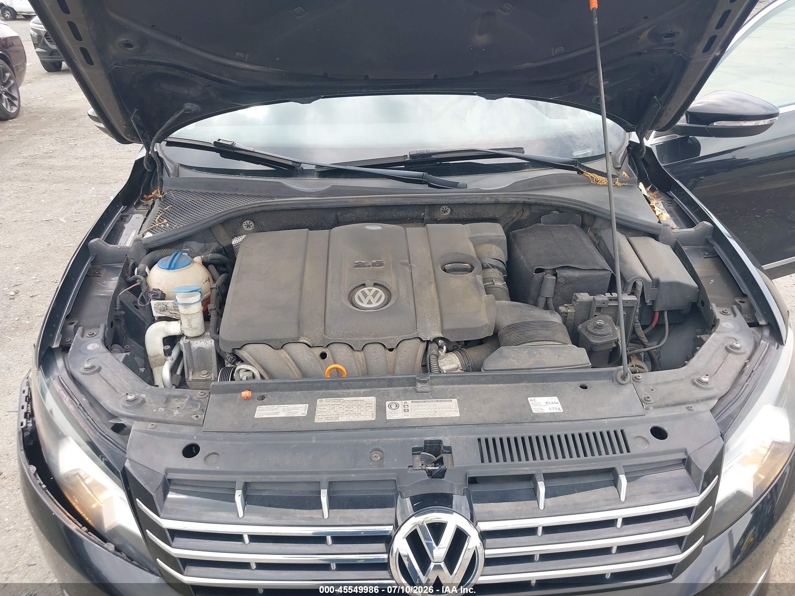 2012 Volkswagen Passat 2.5l Sel Черный vin: 1VWCH7A3XCC026399