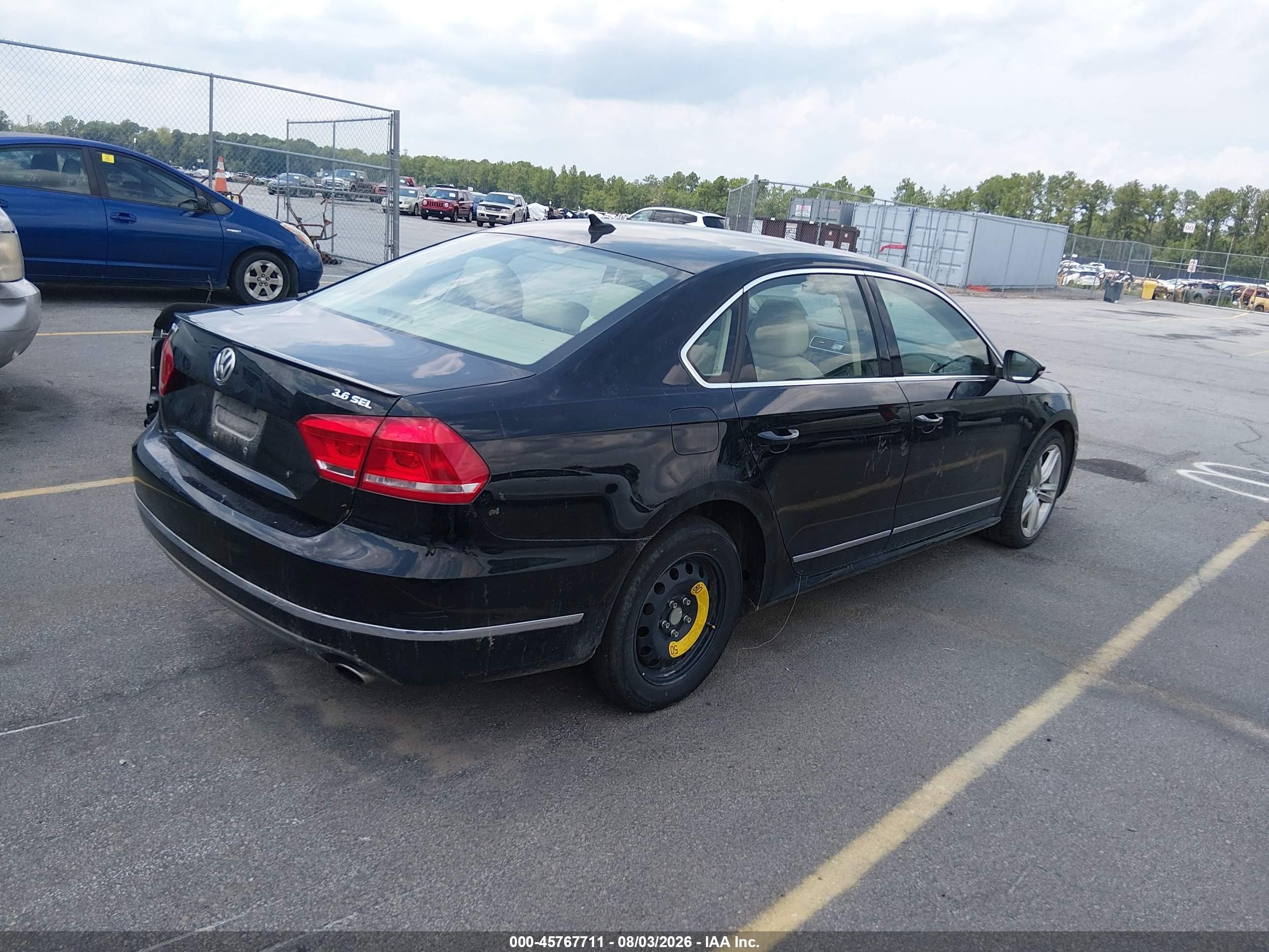 2012 Volkswagen Passat 3.6l V6 Sel Premium Black vin: 1VWCM7A31CC013052