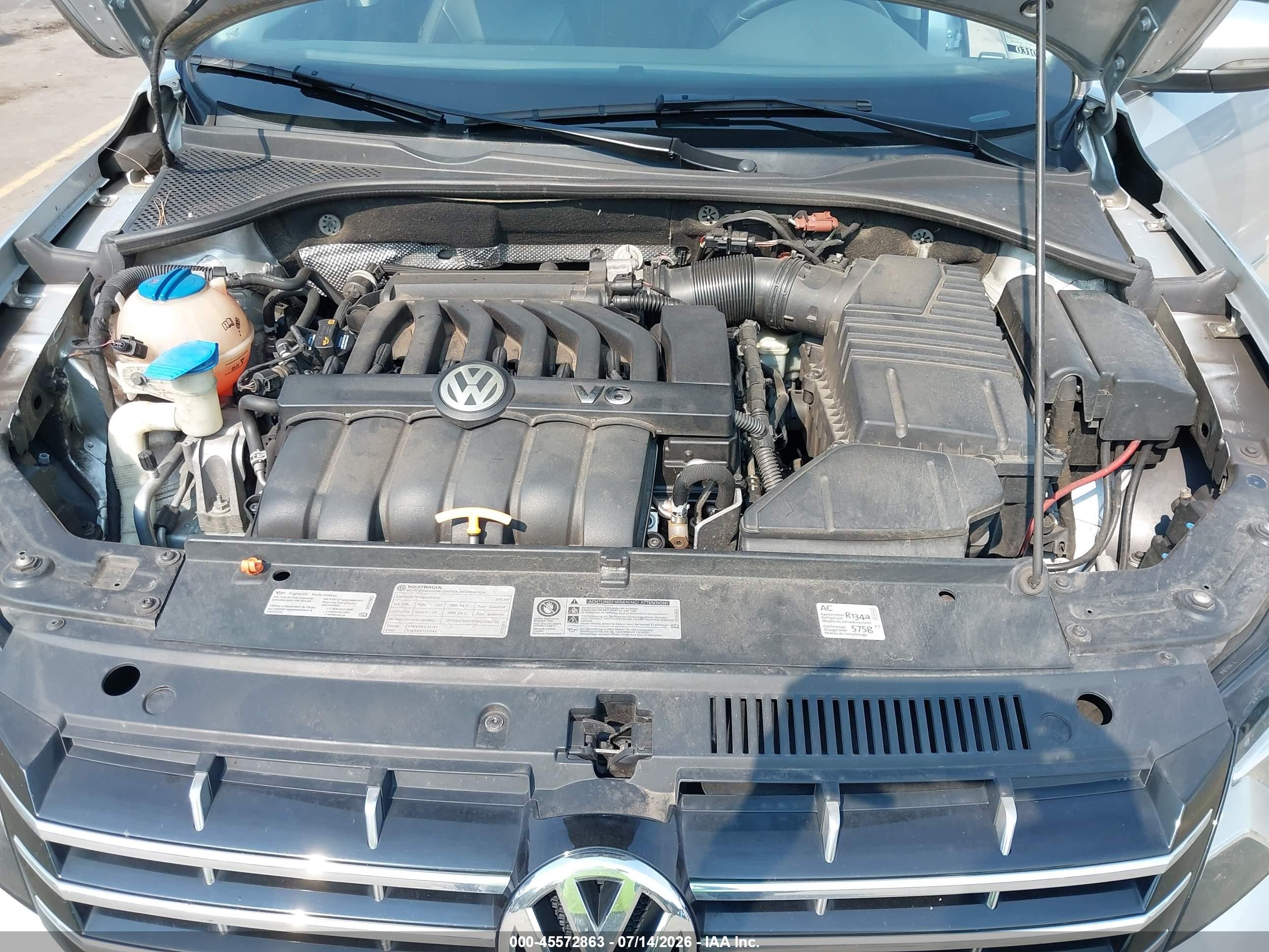 2012 Volkswagen Passat 3.6l V6 Sel Premium Silver vin: 1VWCM7A36CC011734