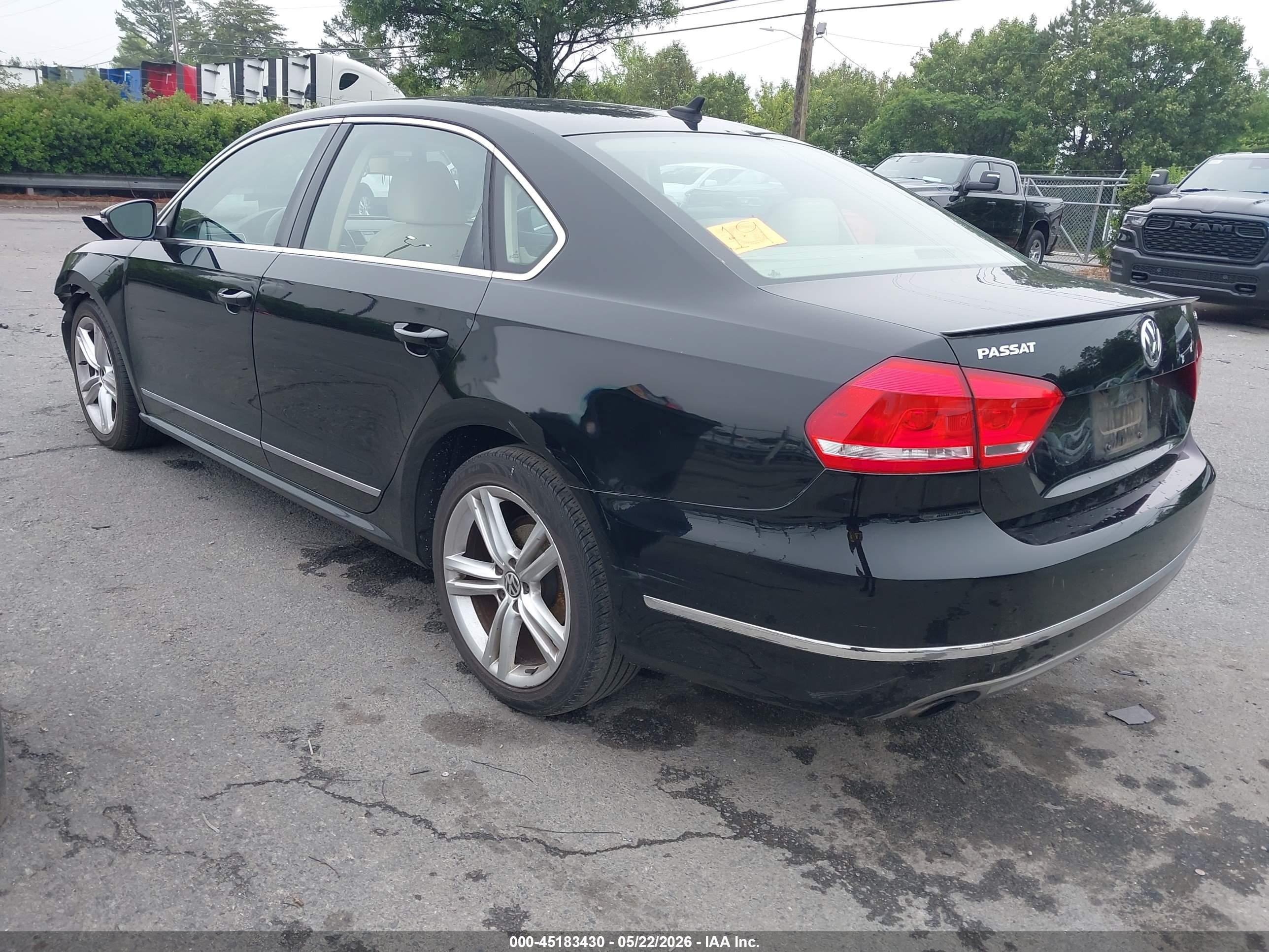 2012 Volkswagen Passat 3.6l V6 Sel Premium Black vin: 1VWCM7A38CC012237