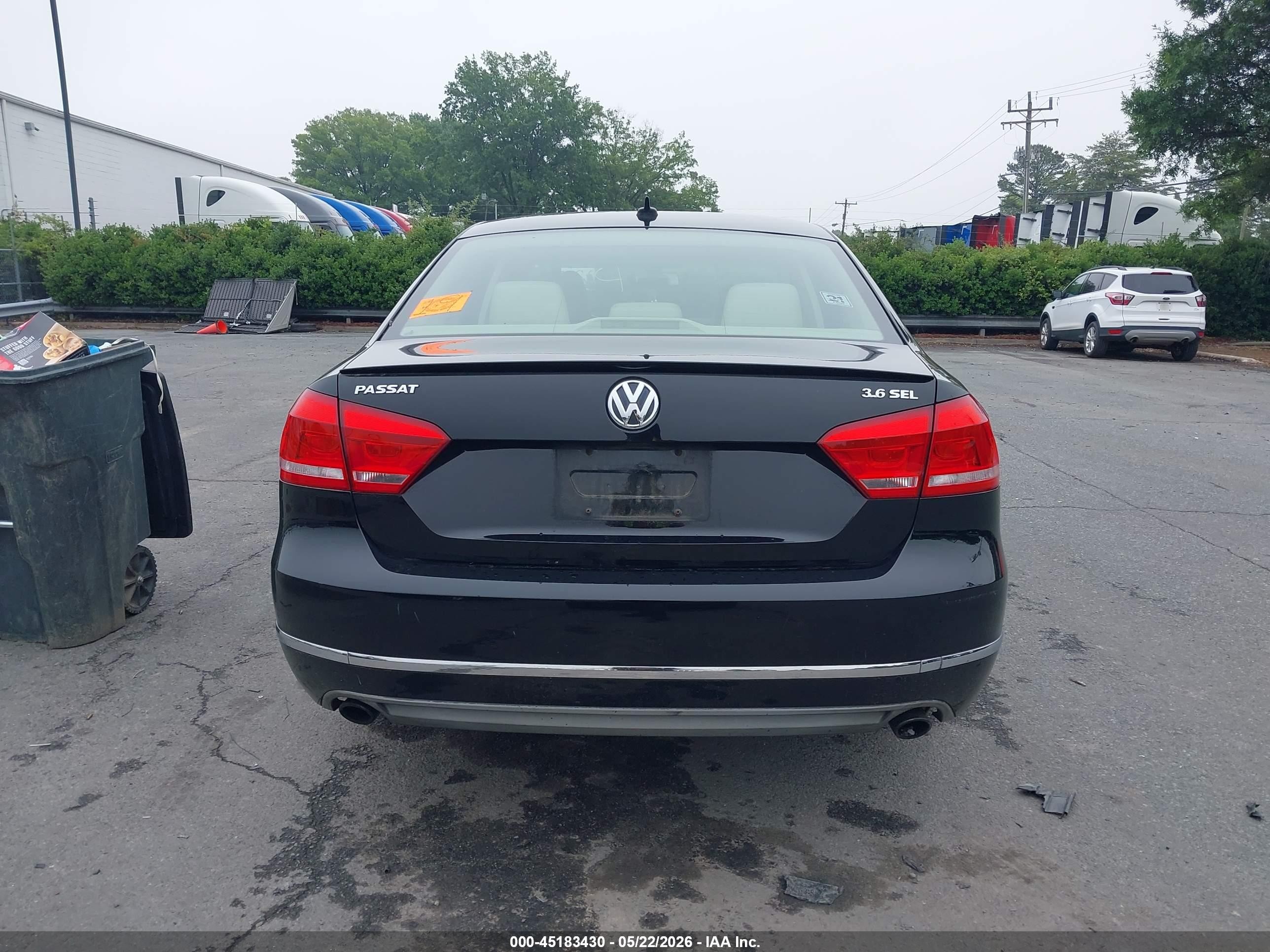 2012 Volkswagen Passat 3.6l V6 Sel Premium Black vin: 1VWCM7A38CC012237