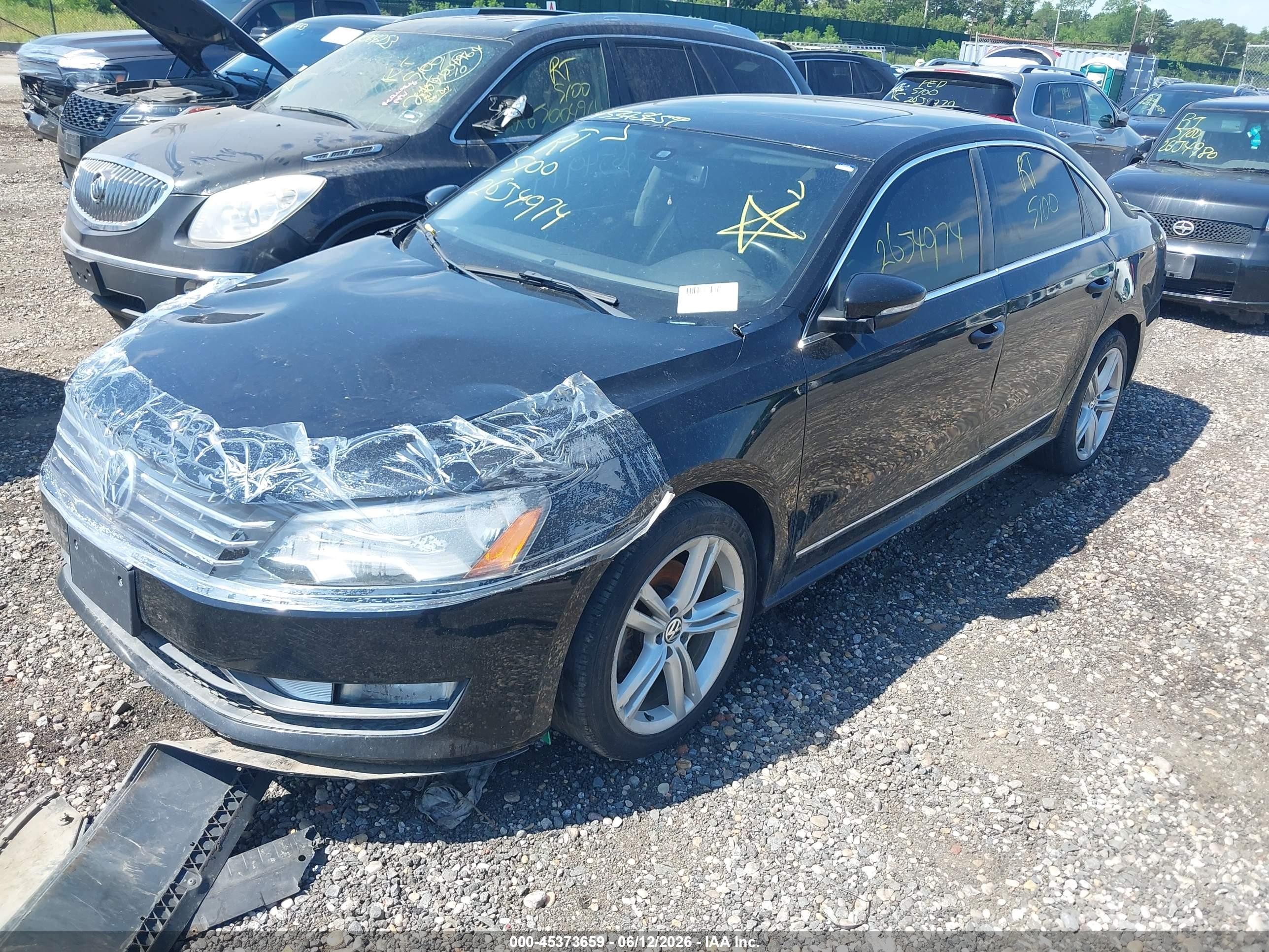 2012 Volkswagen Passat 2.0l Tdi Sel Premium Black vin: 1VWCN7A30CC097359