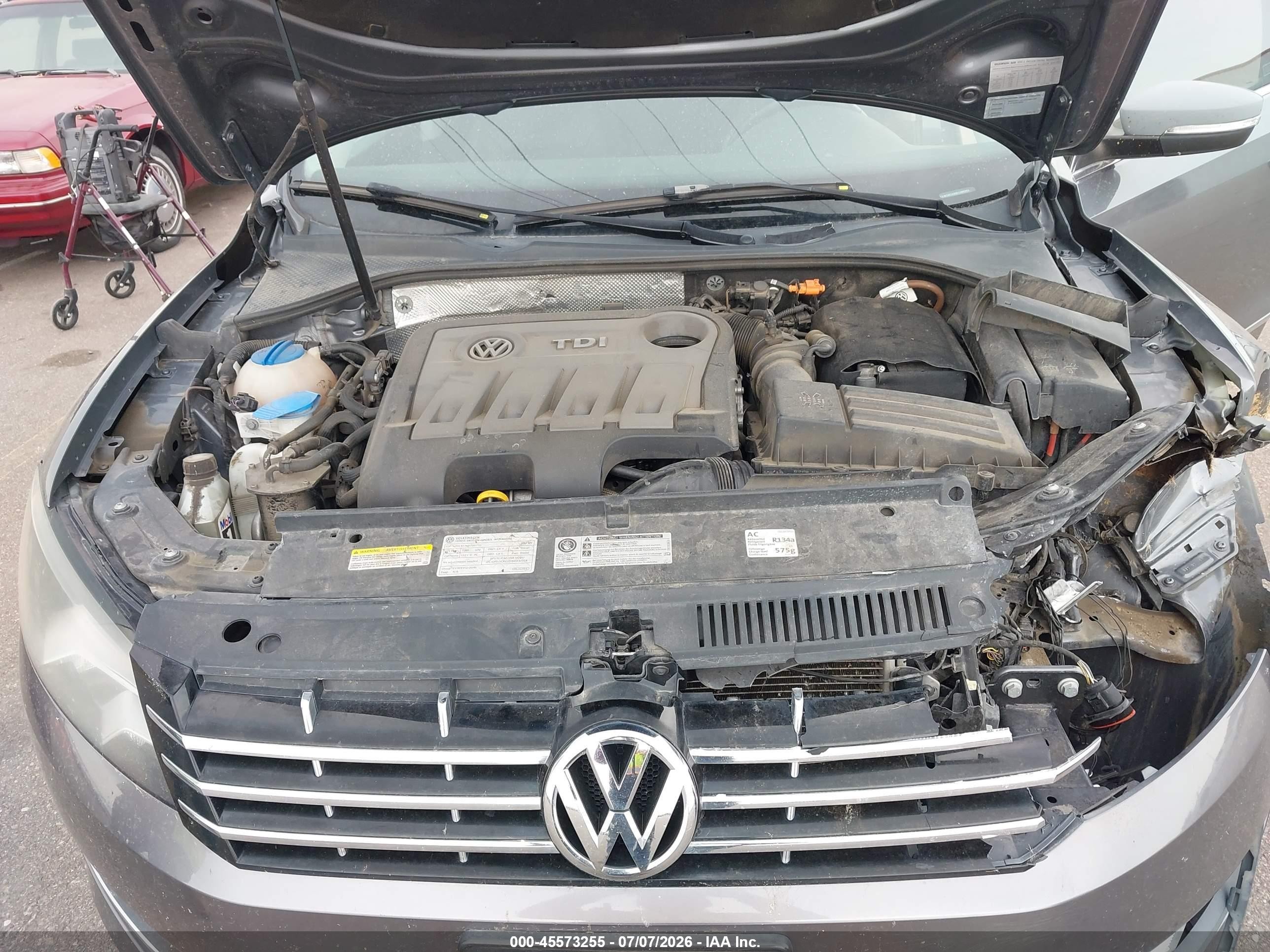 2014 Volkswagen Passat 2.0l Tdi Sel Premium Gray vin: 1VWCN7A30EC086963