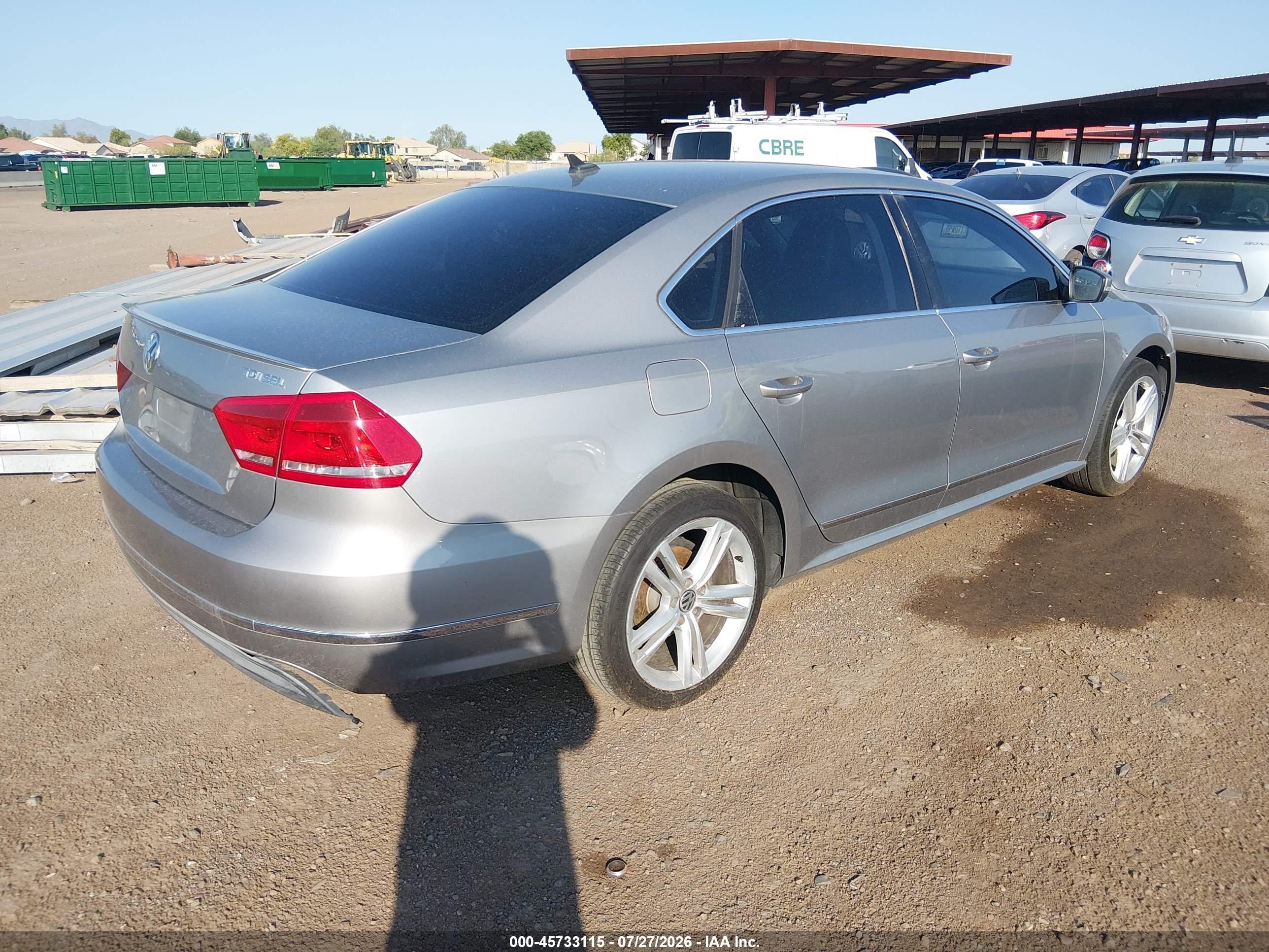 2013 Volkswagen Passat 2.0l Tdi Sel Premium Silver vin: 1VWCN7A31DC078871