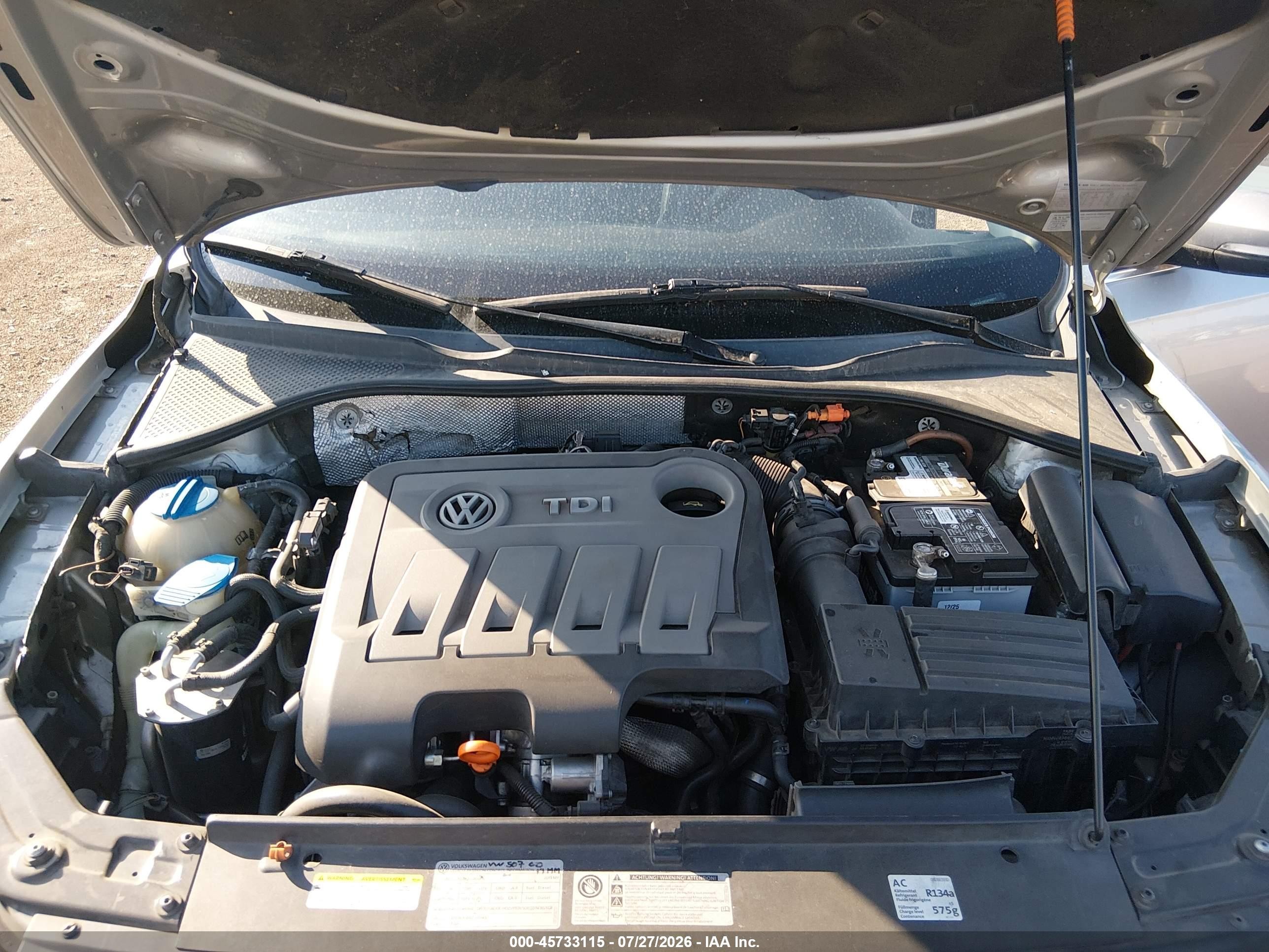 2013 Volkswagen Passat 2.0l Tdi Sel Premium Silver vin: 1VWCN7A31DC078871