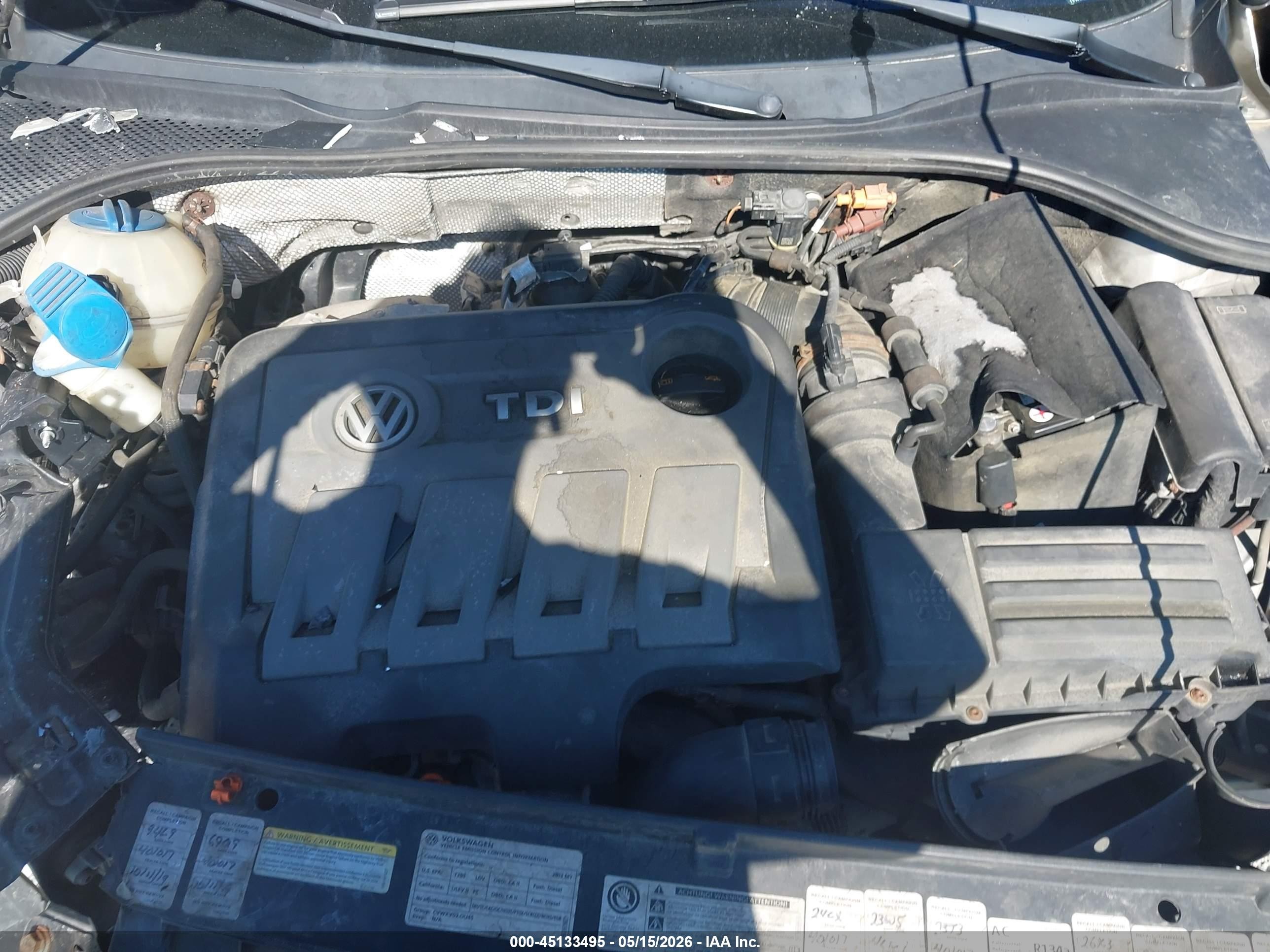 2012 Volkswagen Passat 2.0l Tdi Sel Premium Silver vin: 1VWCN7A32CC025269