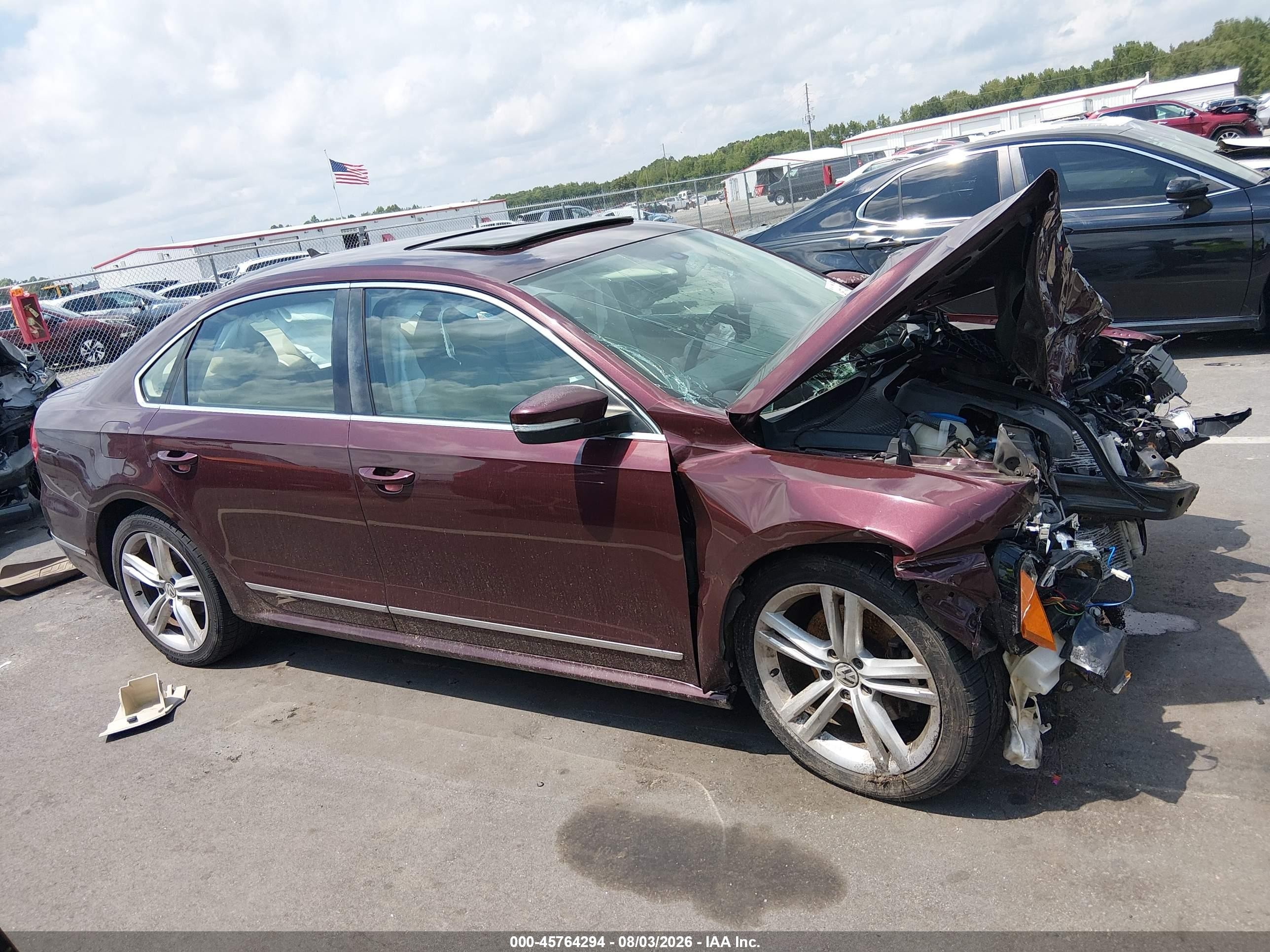2013 Volkswagen Passat 2.0l Tdi Sel Premium Burgundy vin: 1VWCN7A32DC082167