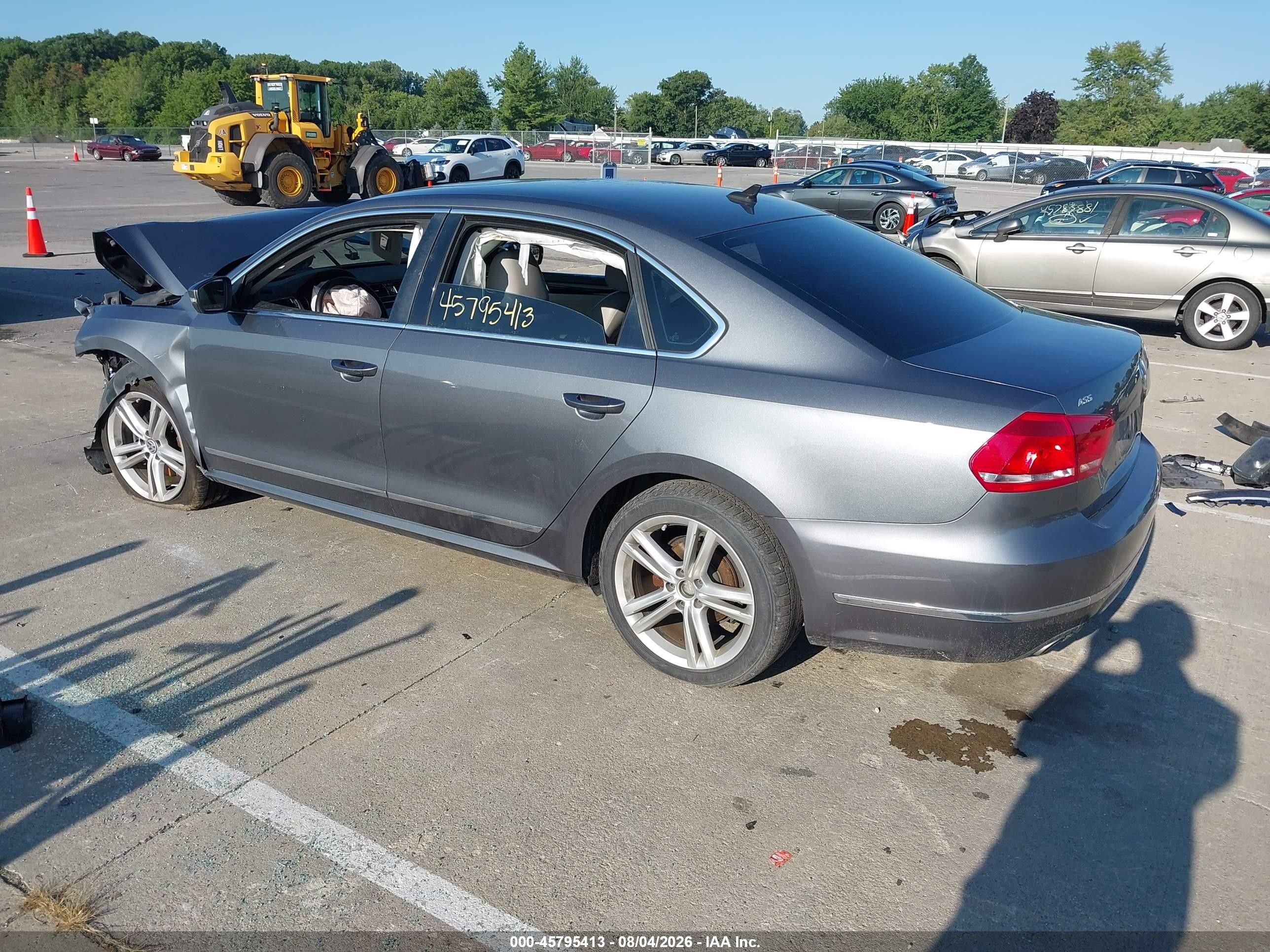 2014 Volkswagen Passat 2.0l Tdi Sel Premium Gray vin: 1VWCN7A32EC048456