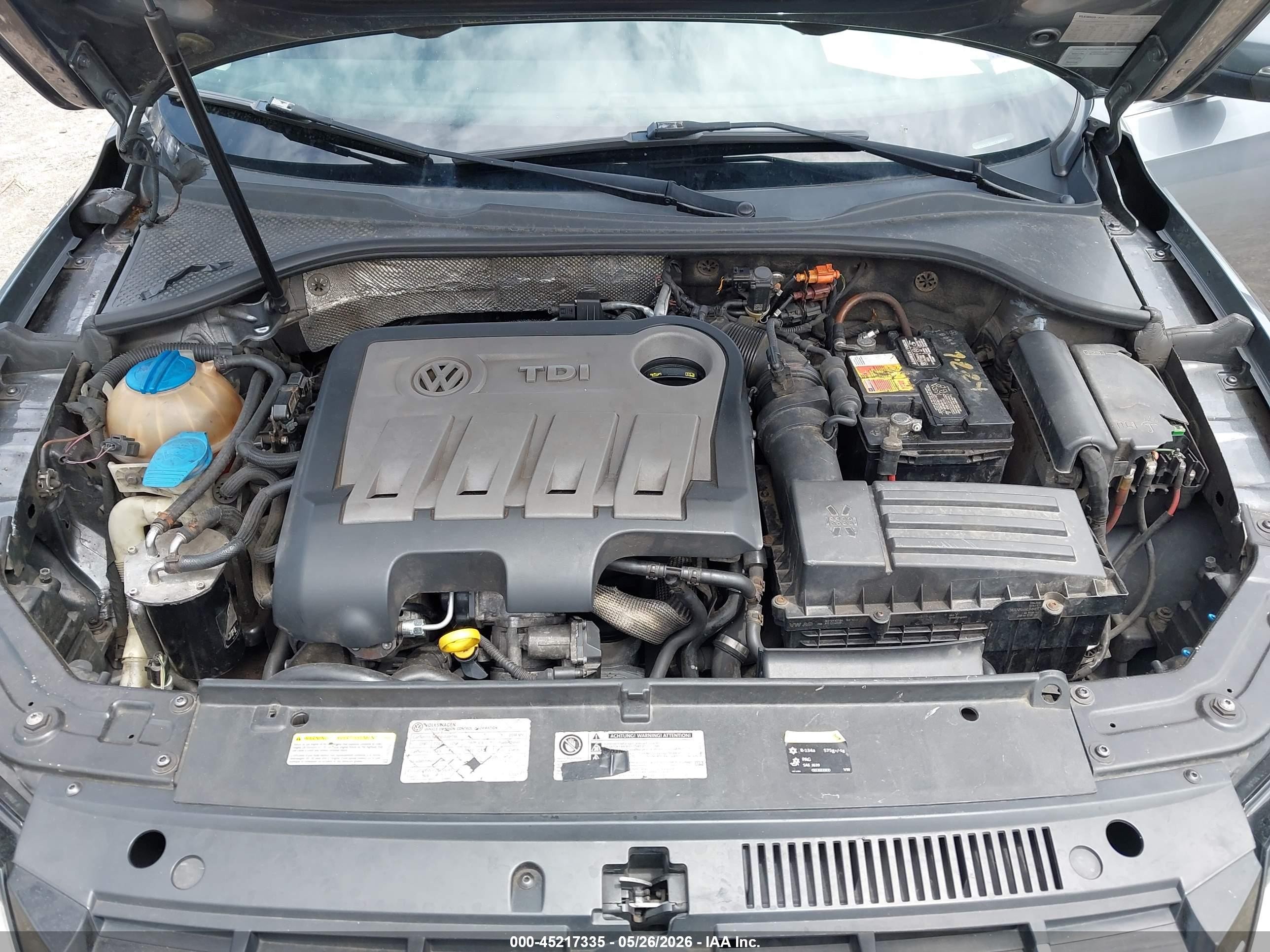 2014 Volkswagen Passat 2.0l Tdi Sel Premium Gray vin: 1VWCN7A32EC120014