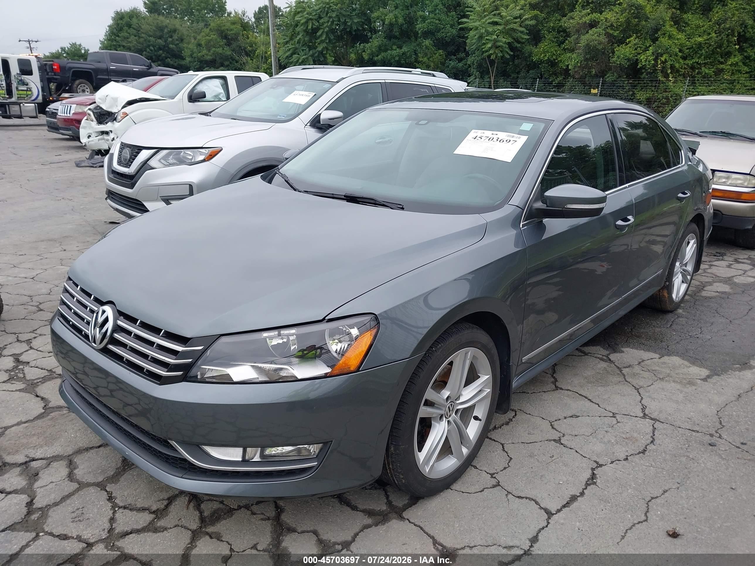 2014 Volkswagen Passat 2.0l Tdi Sel Premium Gray vin: 1VWCN7A34EC062777