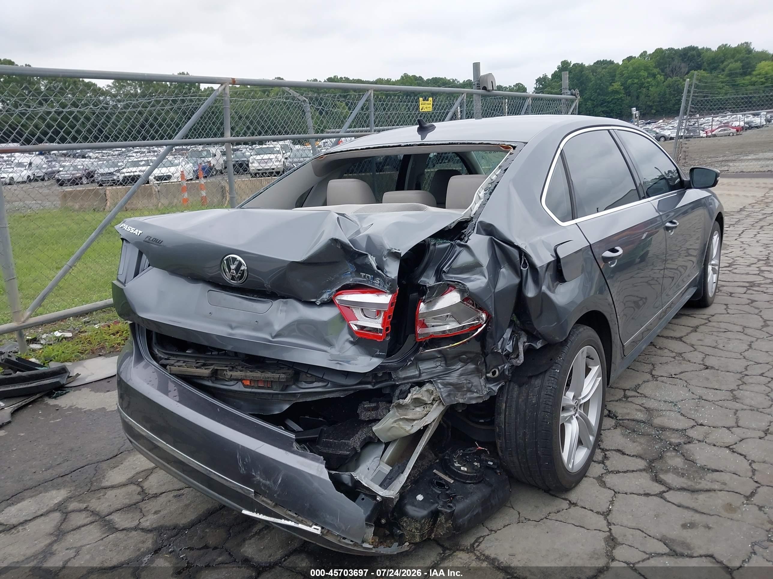 2014 Volkswagen Passat 2.0l Tdi Sel Premium Gray vin: 1VWCN7A34EC062777