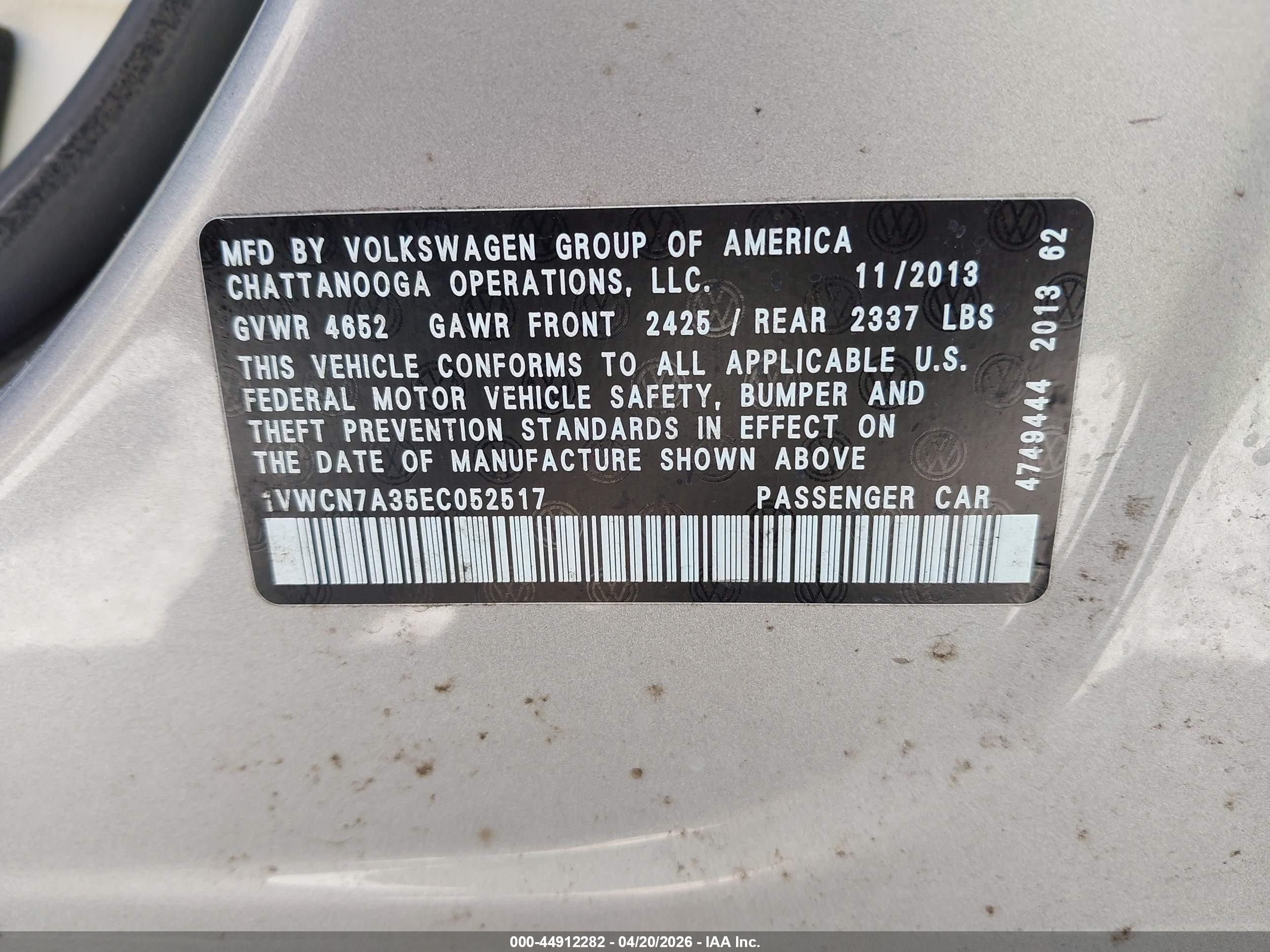 2014 Volkswagen Passat 2.0l Tdi Sel Premium Золотой vin: 1VWCN7A35EC052517