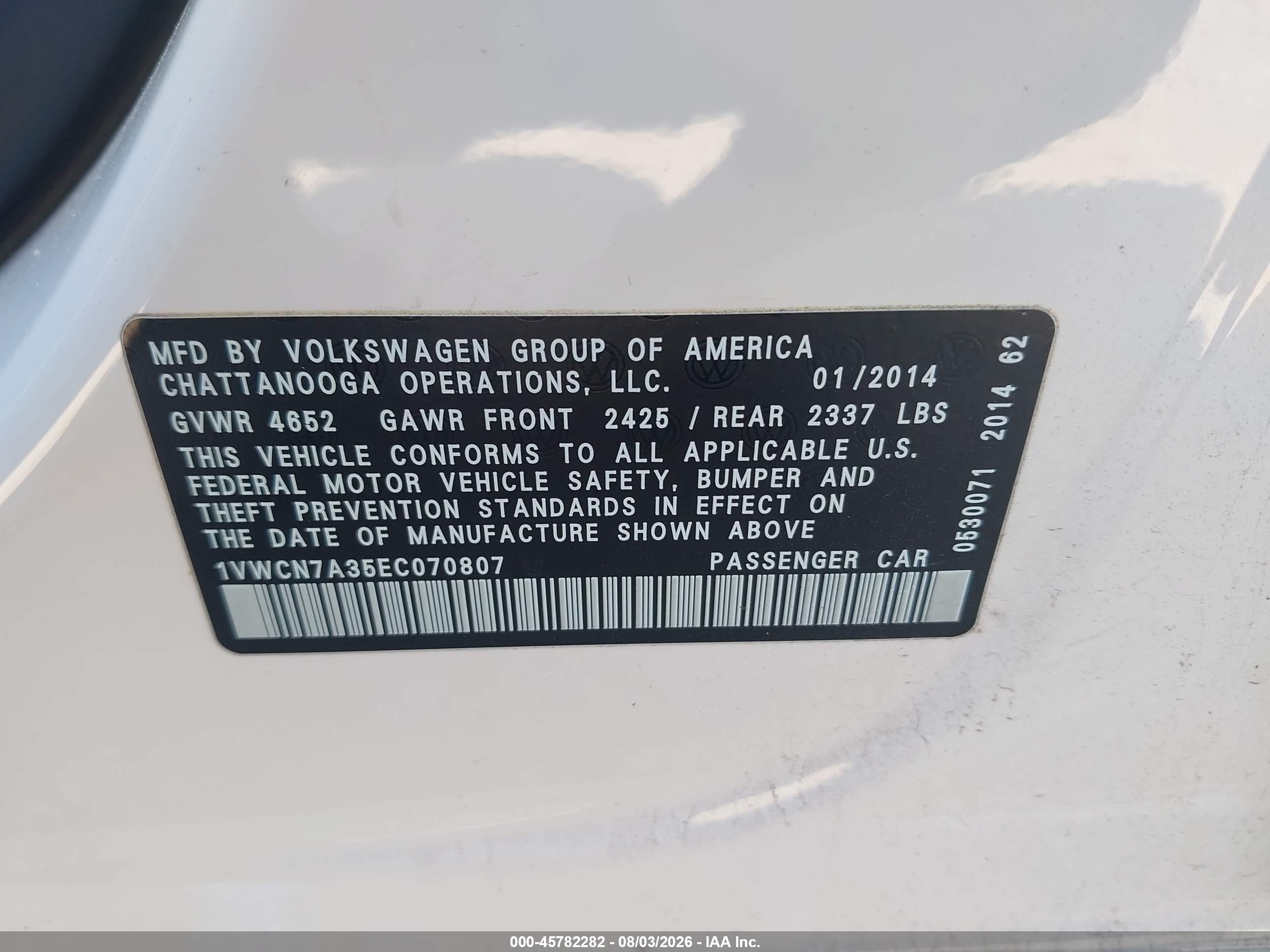 2014 Volkswagen Passat 2.0l Tdi Sel Premium Белый vin: 1VWCN7A35EC070807