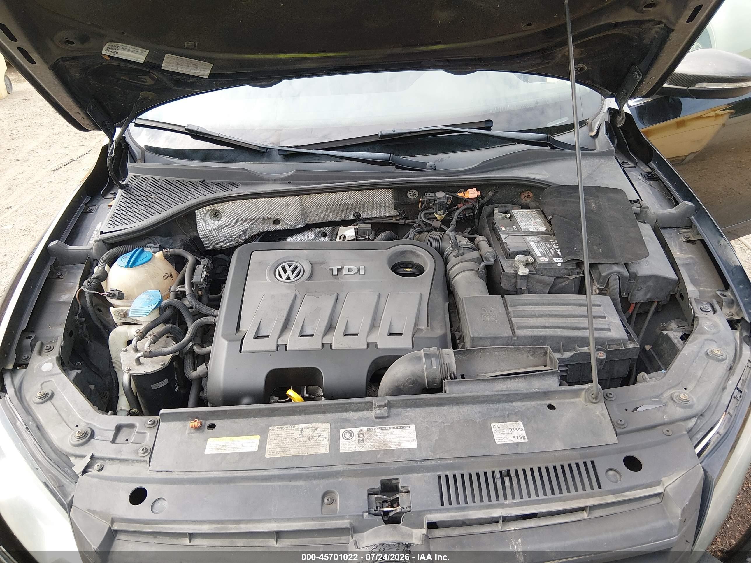 2012 Volkswagen Passat 2.0l Tdi Sel Premium Black vin: 1VWCN7A36CC071073