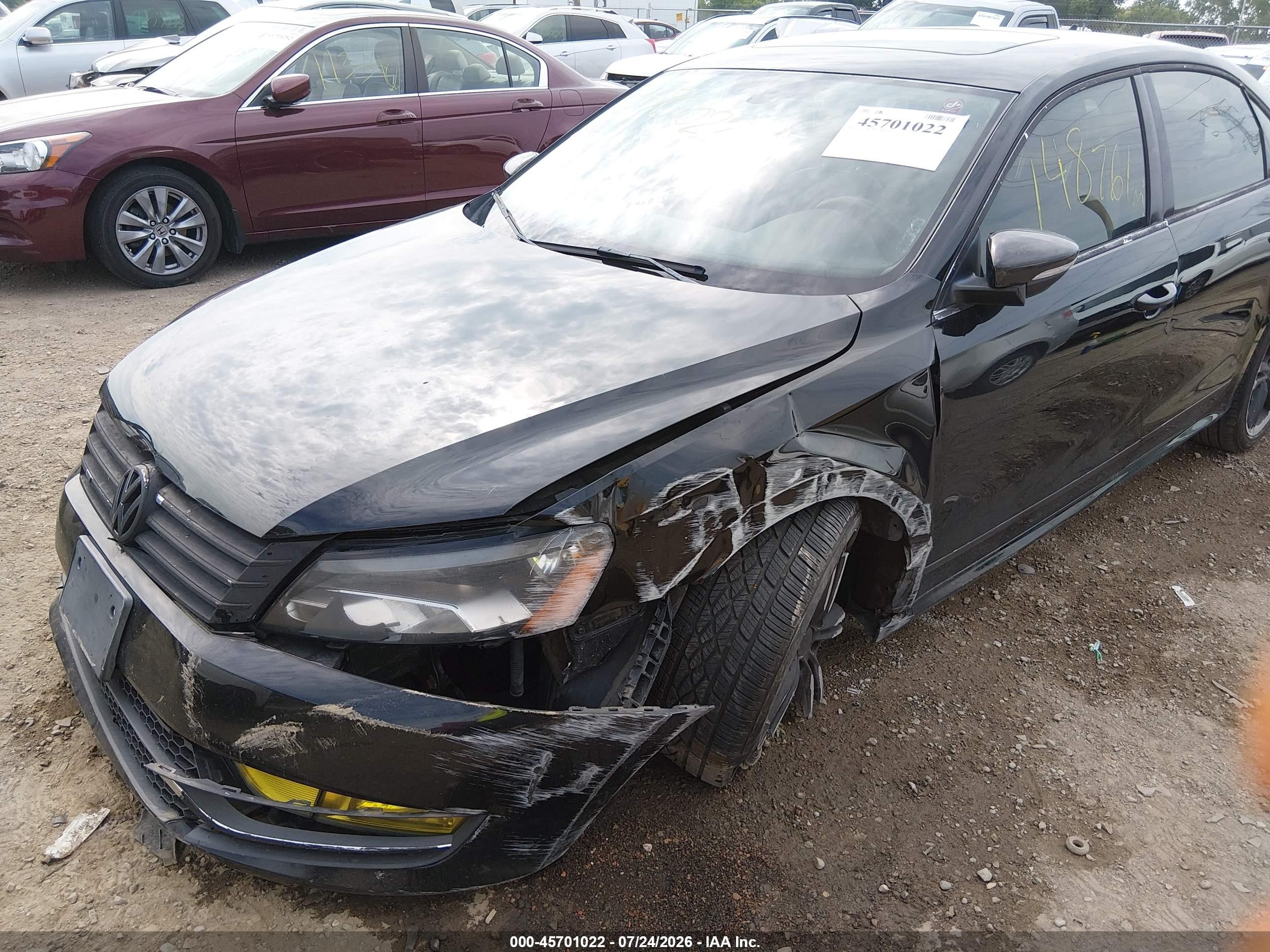 2012 Volkswagen Passat 2.0l Tdi Sel Premium Black vin: 1VWCN7A36CC071073