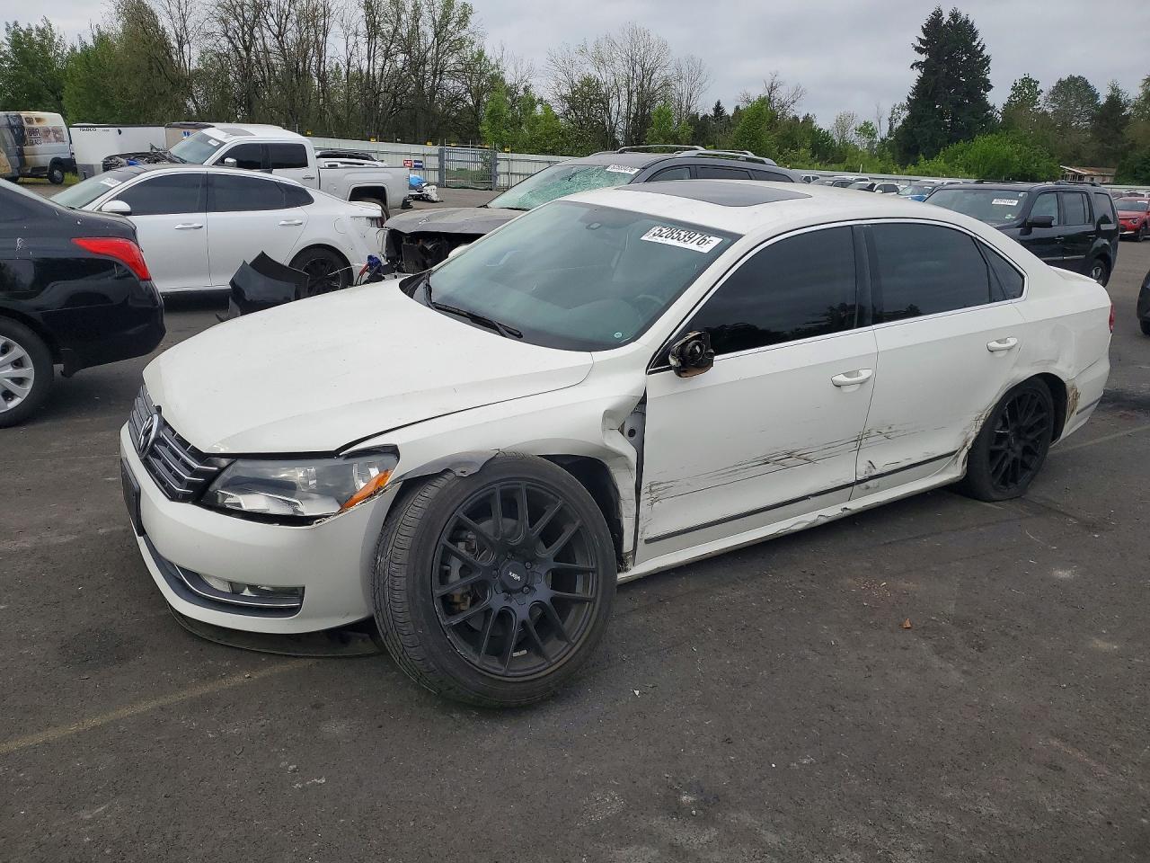 2014 Volkswagen Passat Sel Белый vin: 1VWCN7A36EC009627