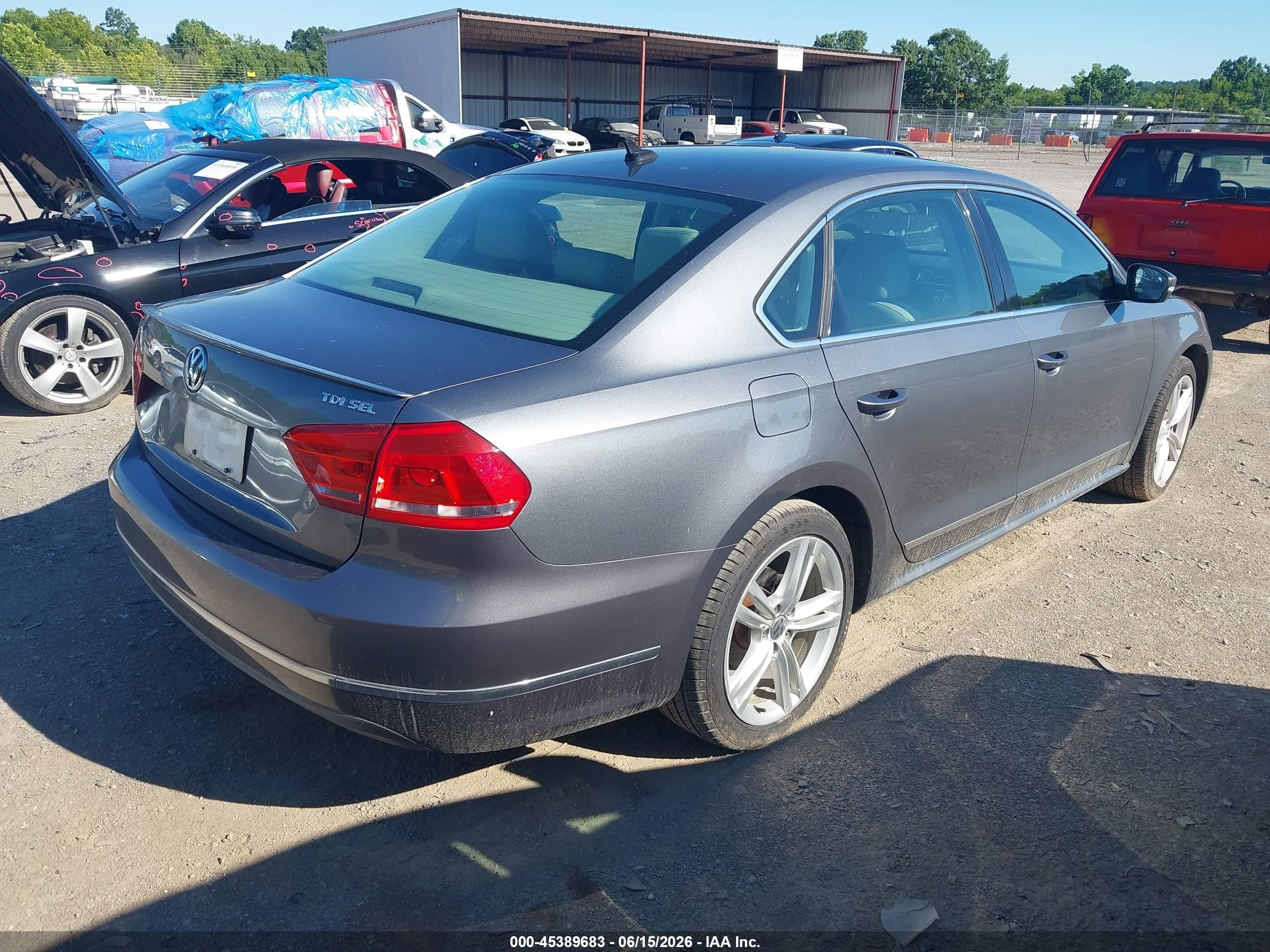 2014 Volkswagen Passat 2.0l Tdi Sel Premium Gray vin: 1VWCN7A36EC070864