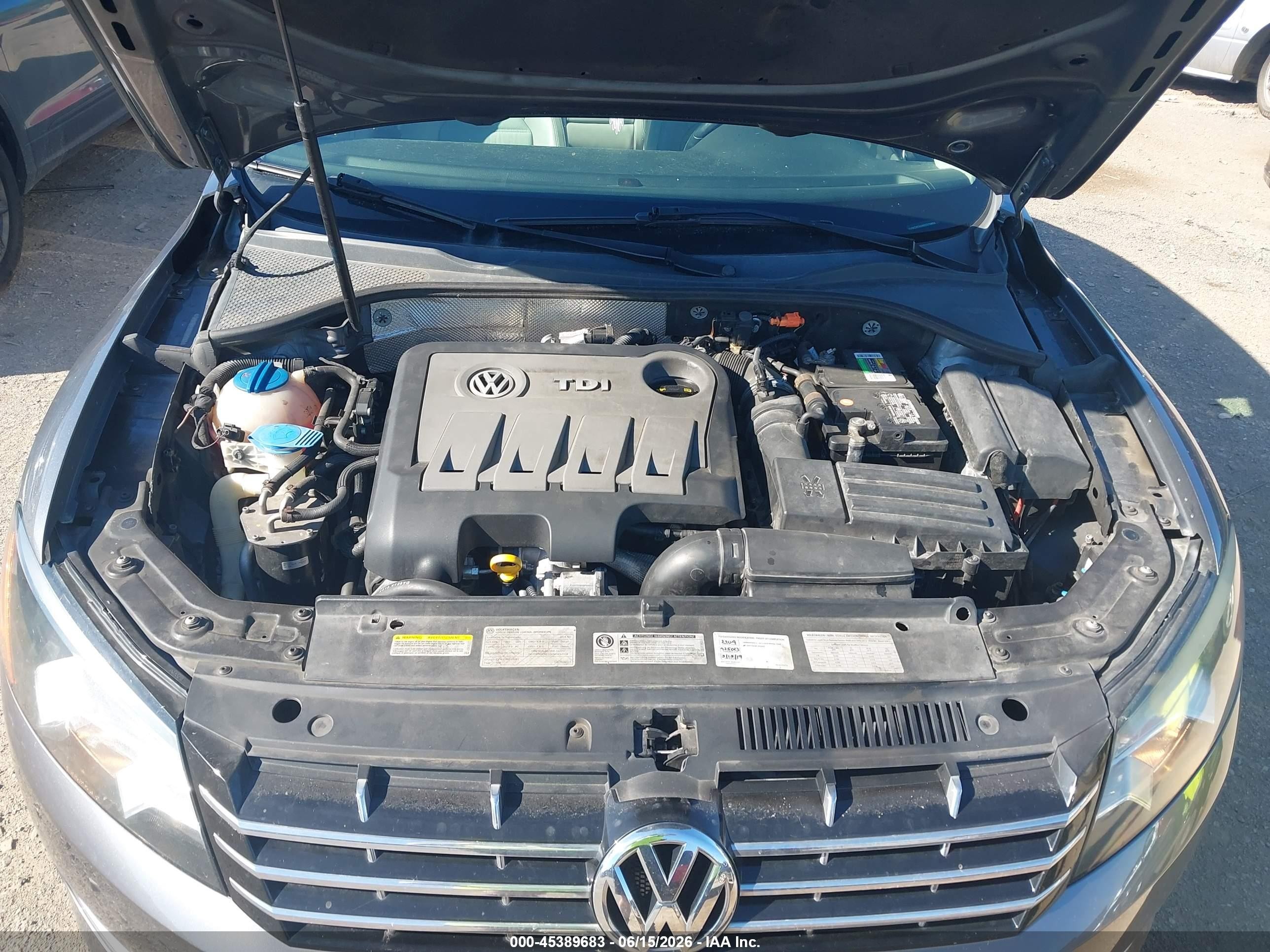 2014 Volkswagen Passat 2.0l Tdi Sel Premium Gray vin: 1VWCN7A36EC070864