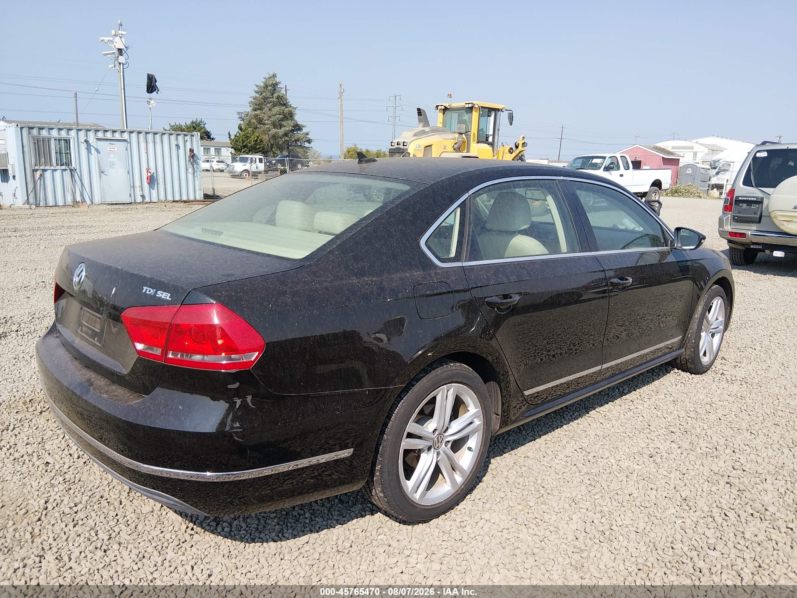 2012 Volkswagen Passat 2.0l Tdi Sel Premium Black vin: 1VWCN7A38CC083712