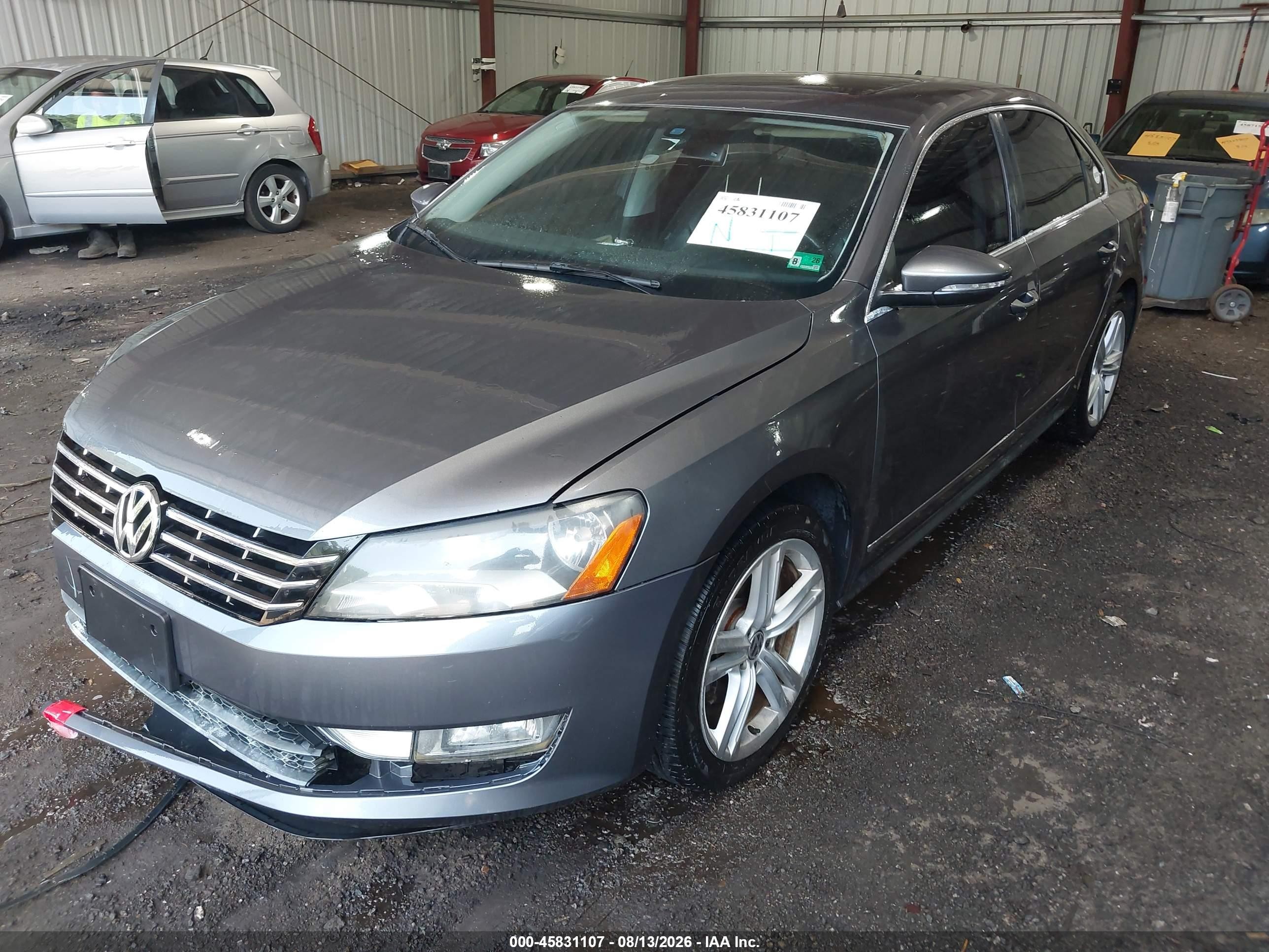 2012 Volkswagen Passat 2.0l Tdi Sel Premium Серый vin: 1VWCN7A39CC033823