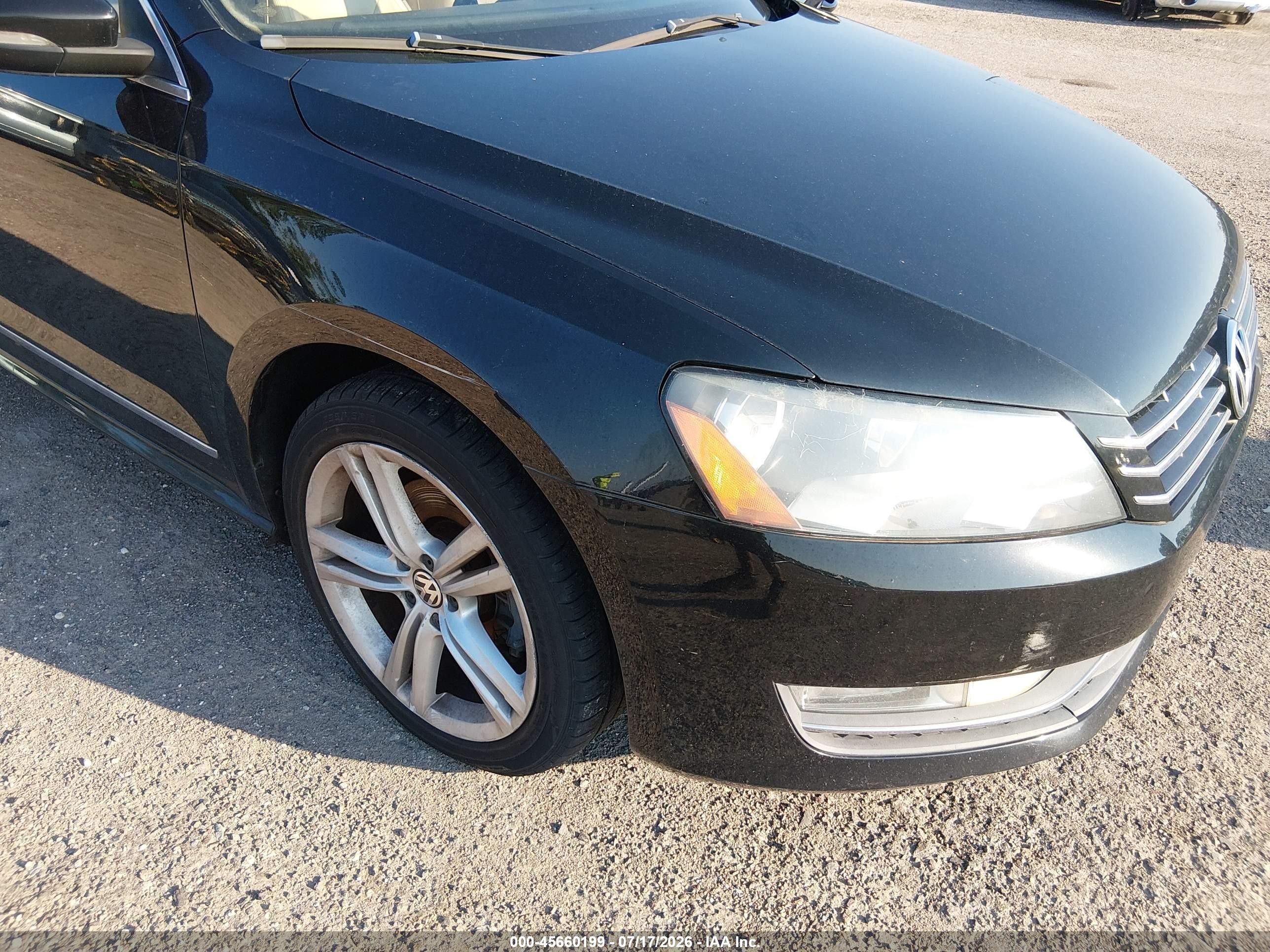 2012 Volkswagen Passat 2.0l Tdi Sel Premium Черный vin: 1VWCN7A39CC083587