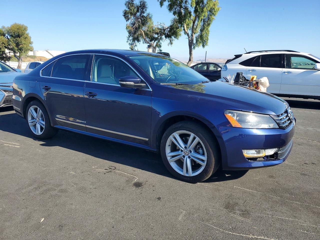 2013 Volkswagen Passat Sel Blue vin: 1VWCN7A3XDC102651