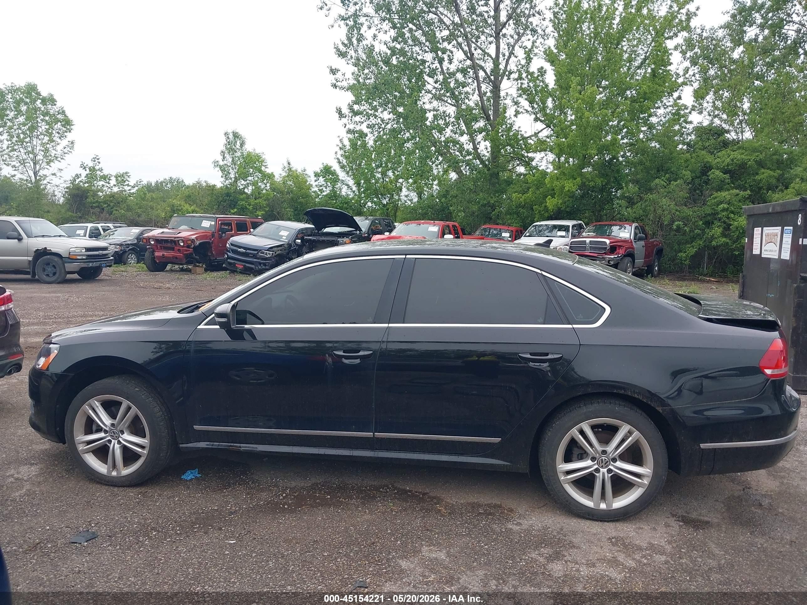 2014 Volkswagen Passat 2.0l Tdi Sel Premium Black vin: 1VWCN7A3XEC092625