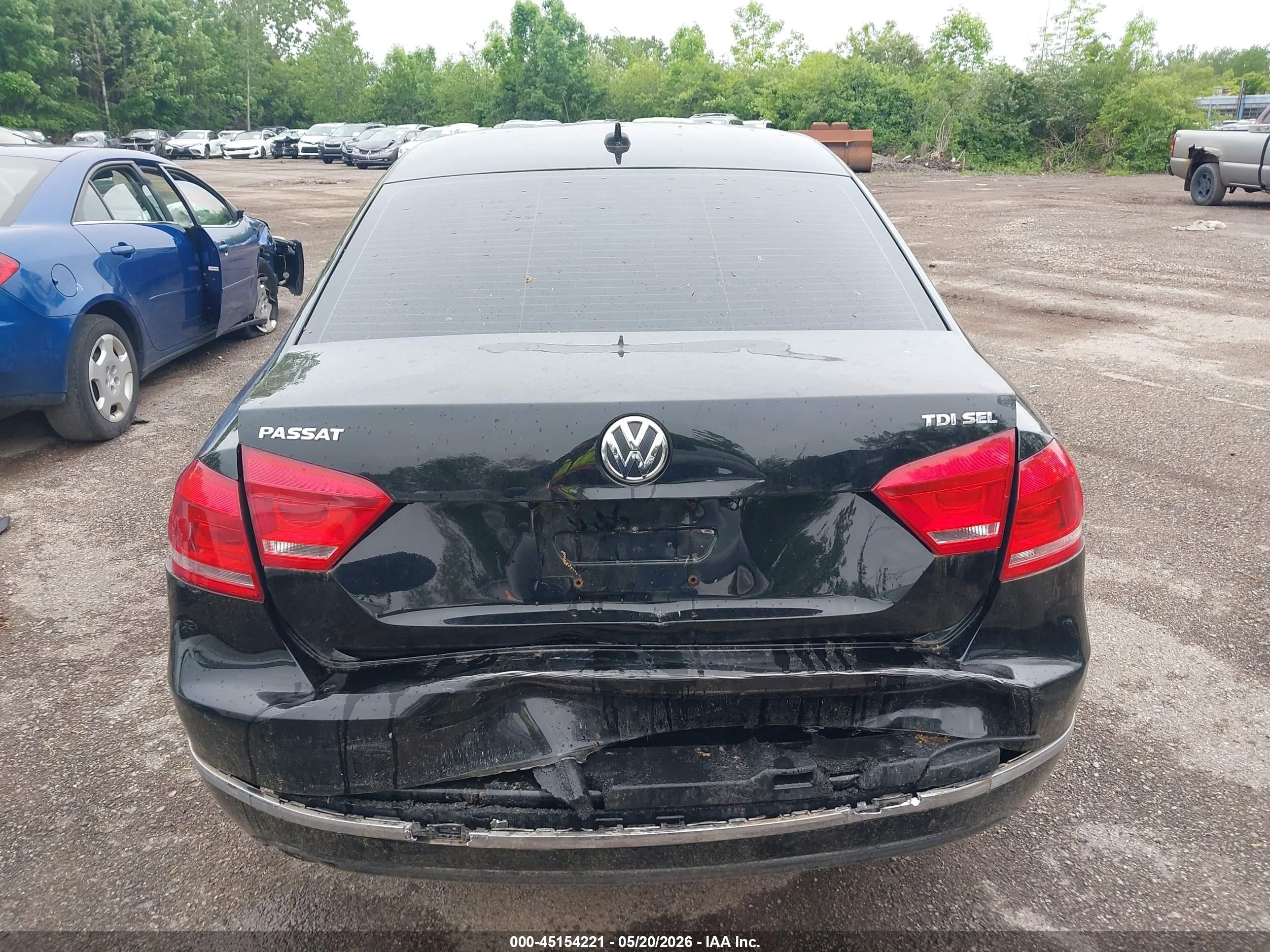 2014 Volkswagen Passat 2.0l Tdi Sel Premium Black vin: 1VWCN7A3XEC092625