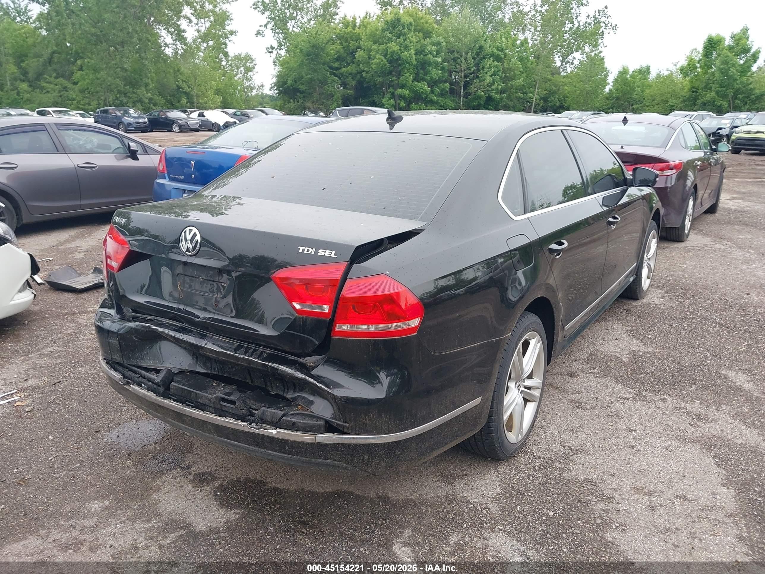 2014 Volkswagen Passat 2.0l Tdi Sel Premium Black vin: 1VWCN7A3XEC092625